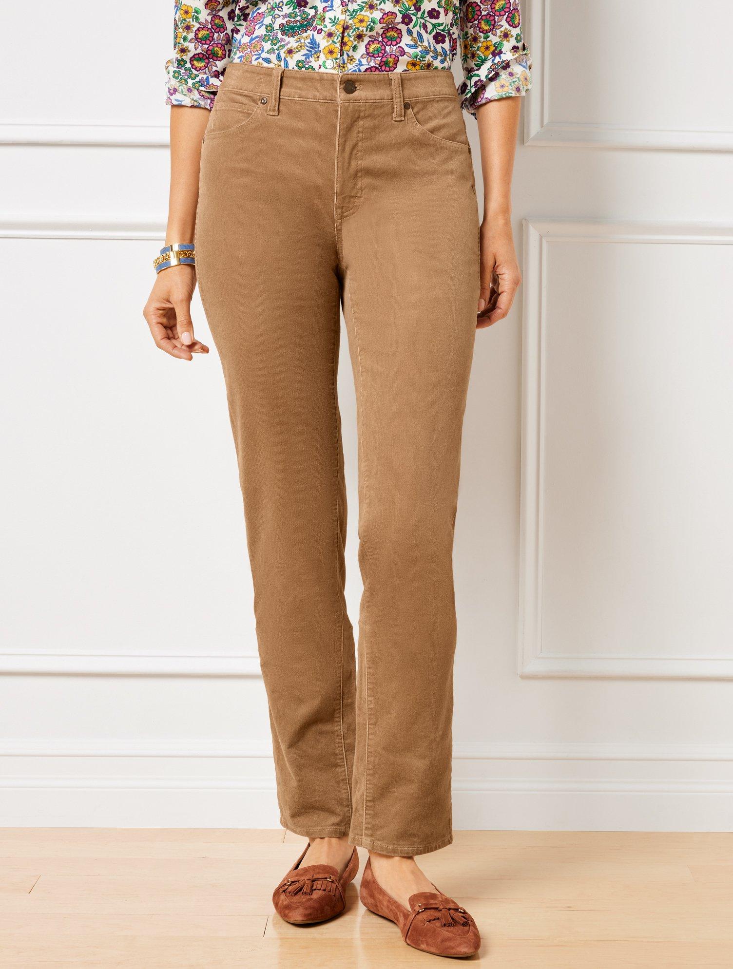 Talbots Stretch Corduroy Straight Leg Pants in Natural