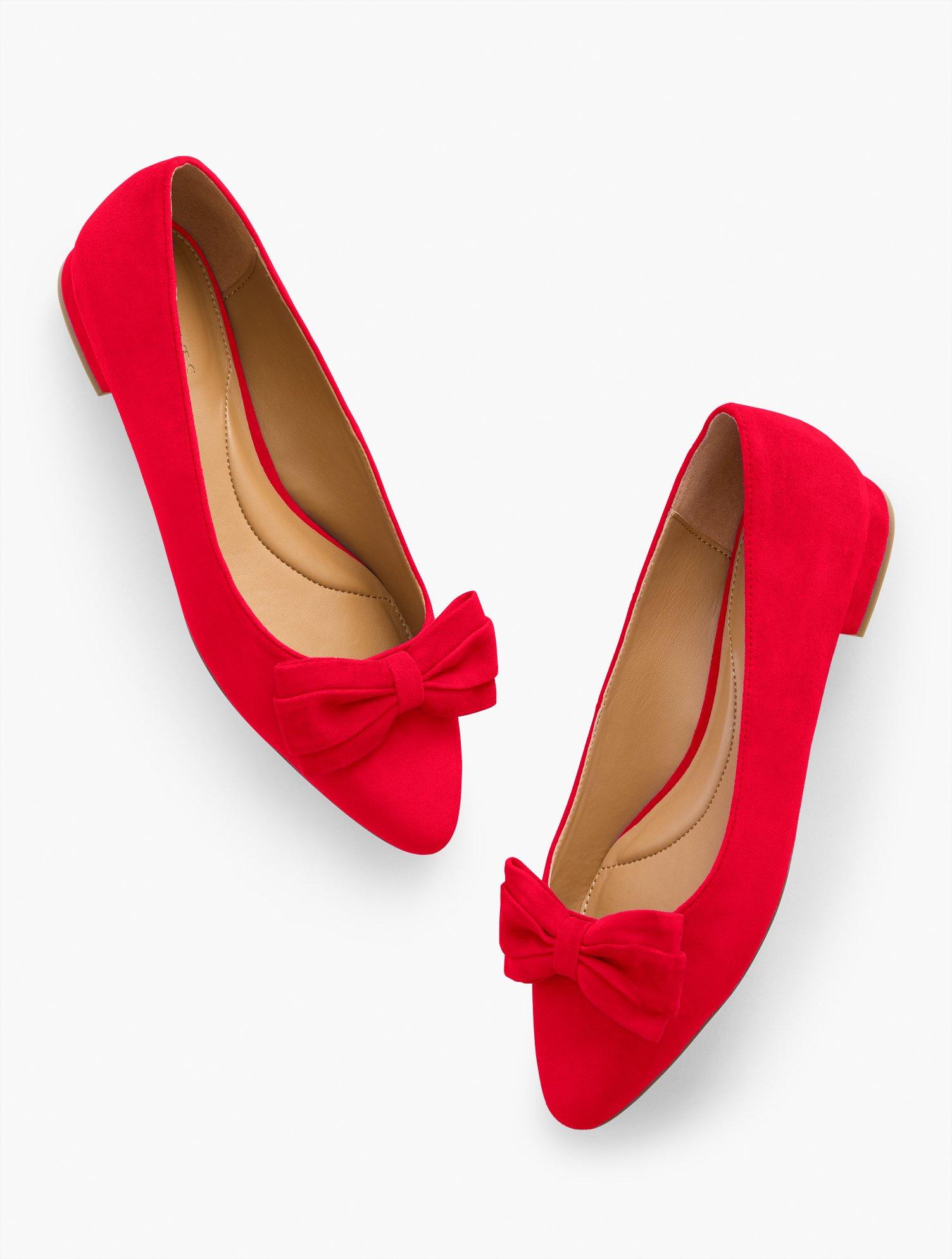 Talbots Edison Bow Suede Flats in Red Lyst UK