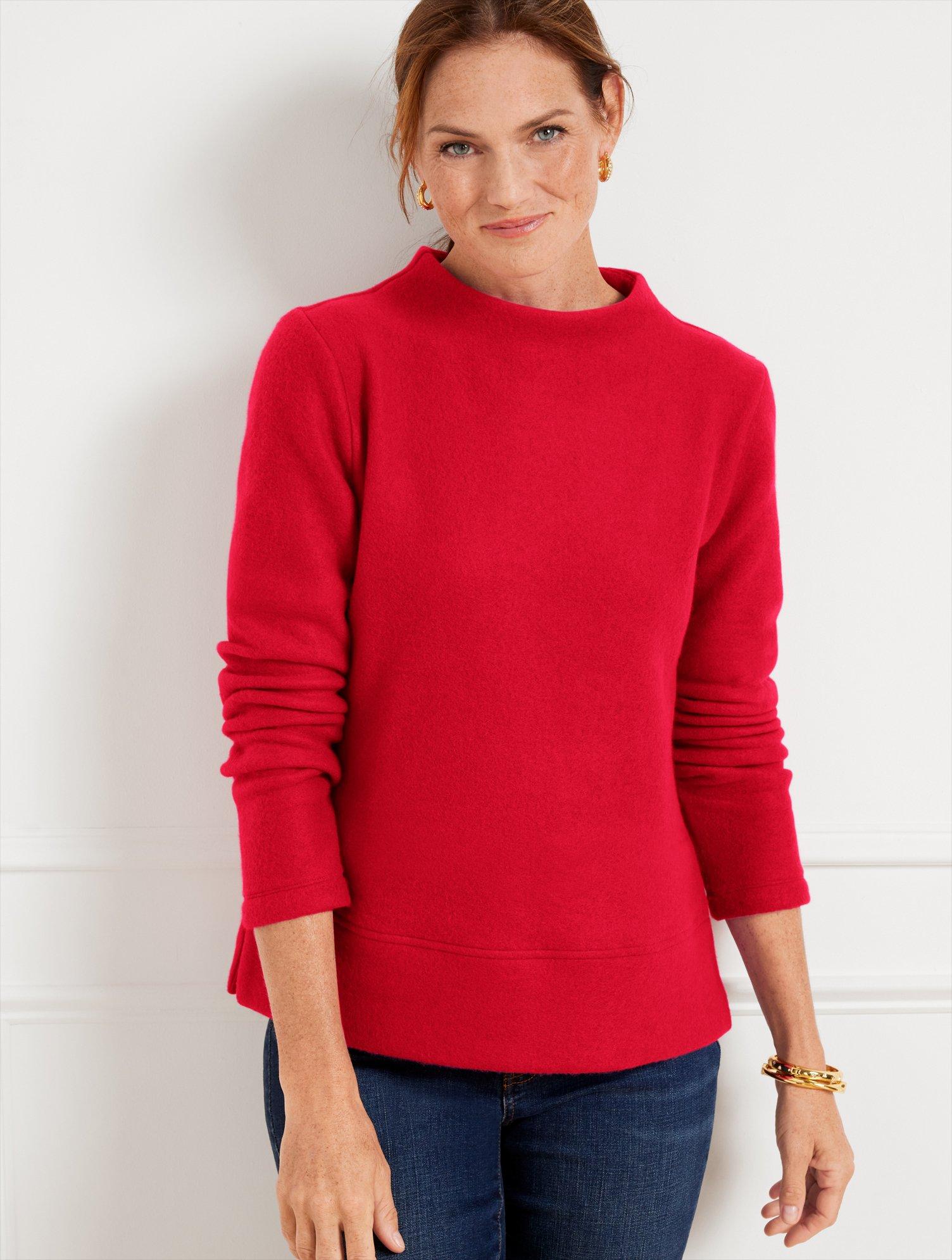 Talbots Button Back Funnel Neck Pullover Sweater in Red Lyst UK