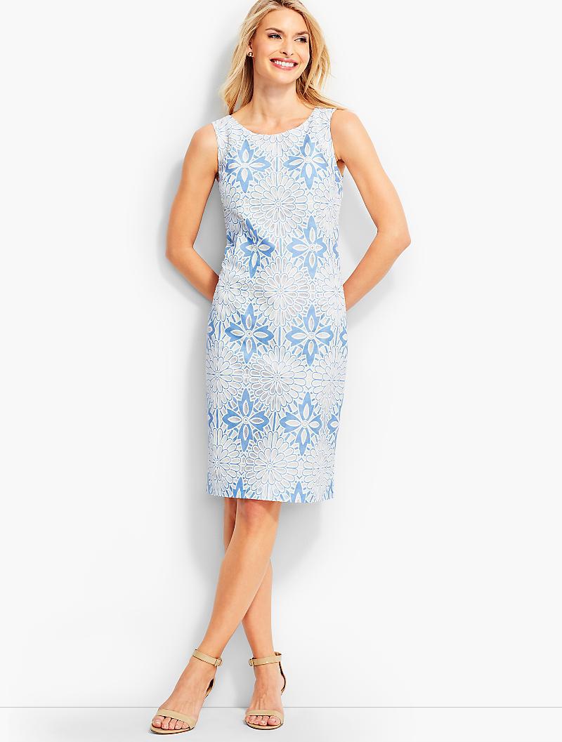 jacquard sheath dress