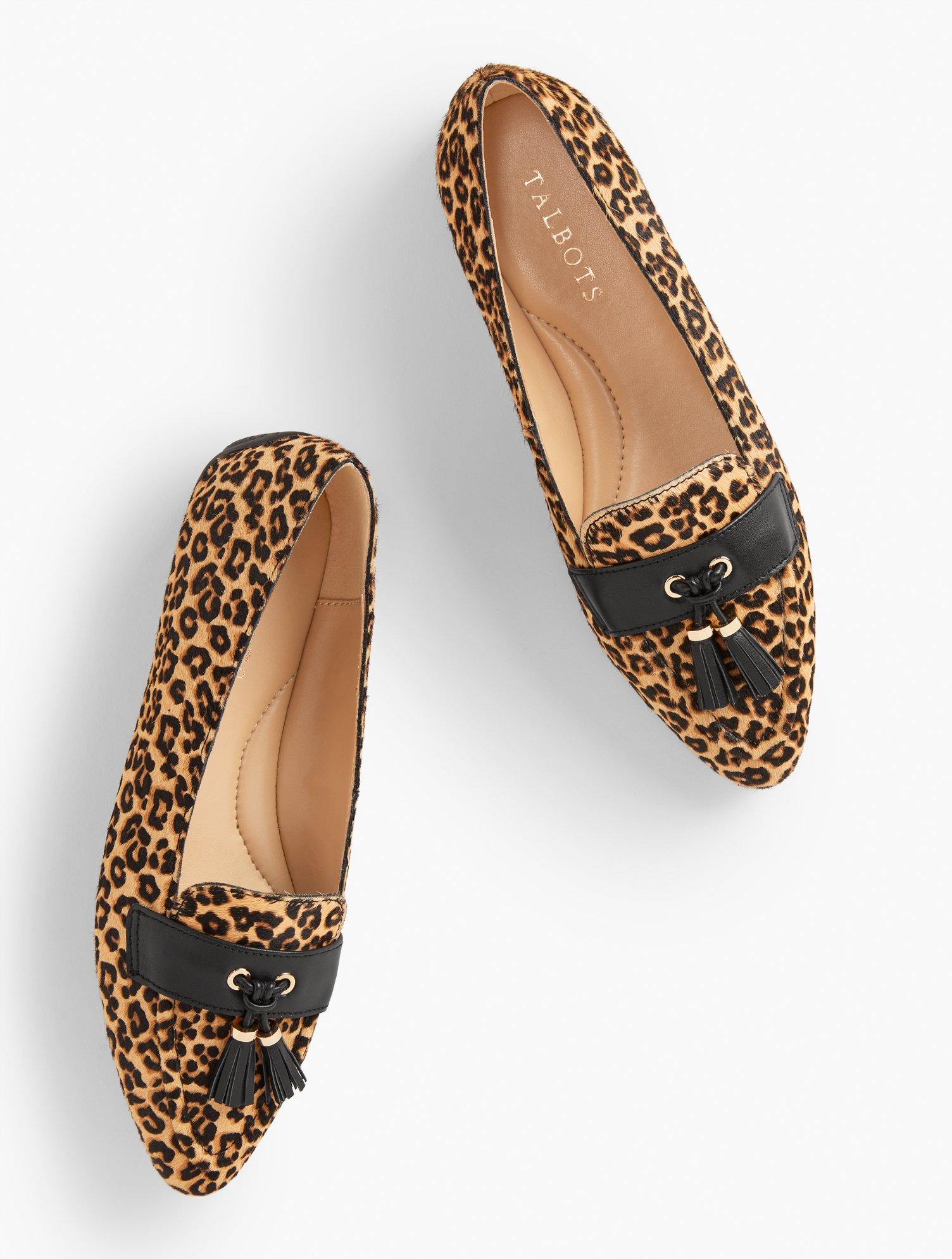 Talbots Francesca Leopard Driving Flats in White Lyst