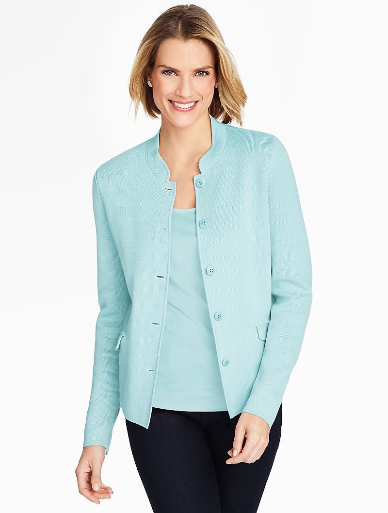Talbots Milano Sweater Jacket in Blue - Lyst