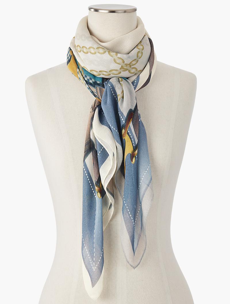 Lyst Talbots Plaid & Equestrian Scarf in Blue