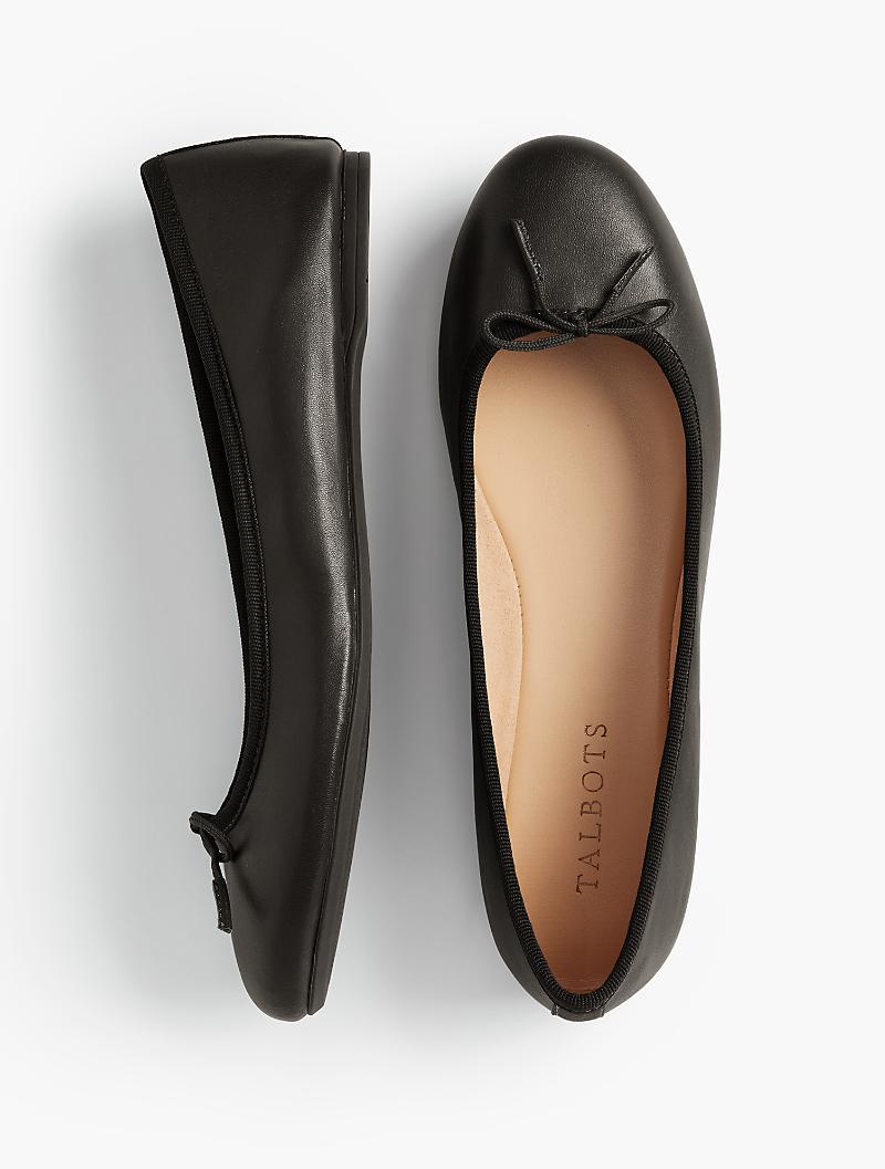 Talbots Leather Penelope Ballet Flats in Black - Lyst