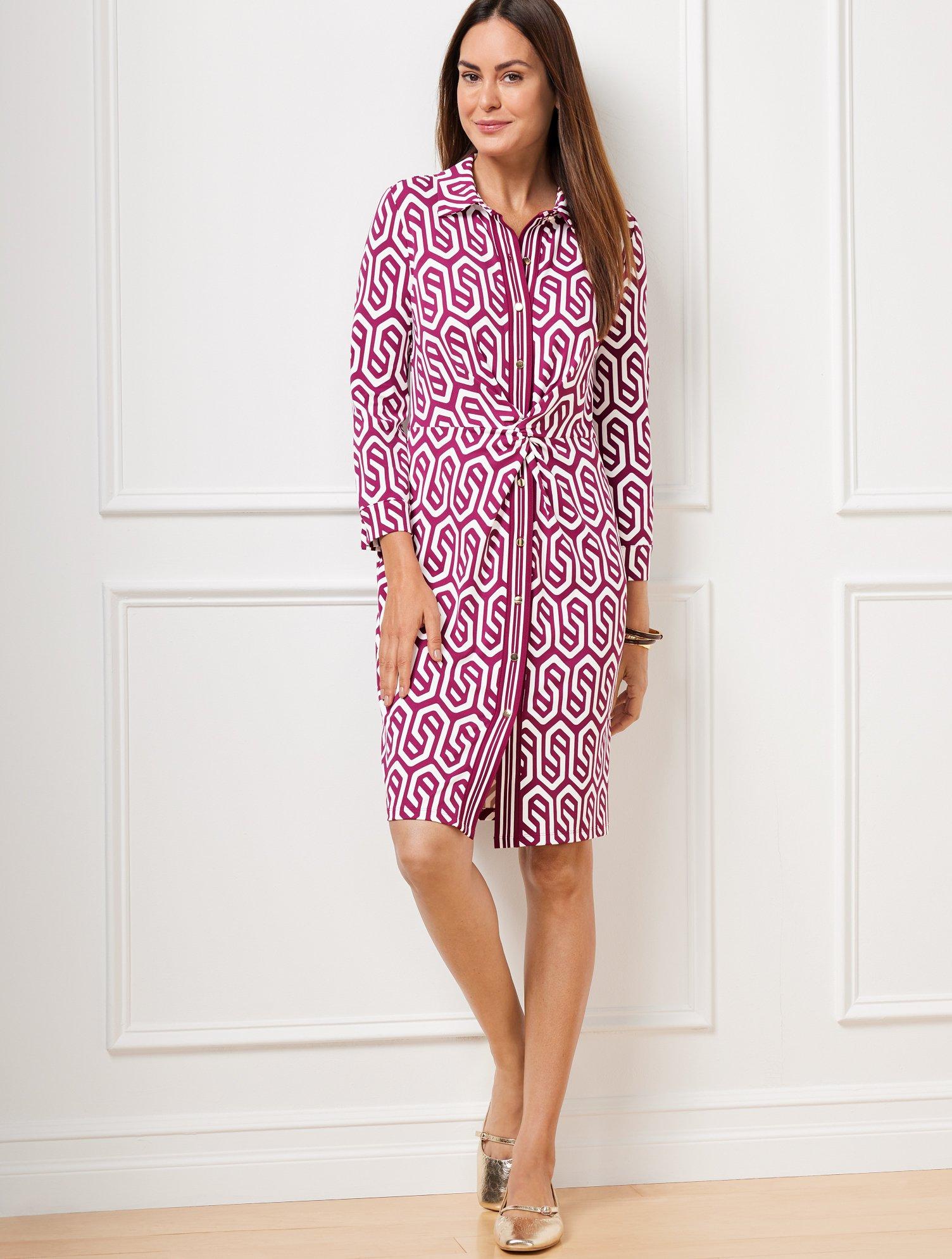 Talbots Effortless Jersey Twist Shirtdress in Pink Lyst UK