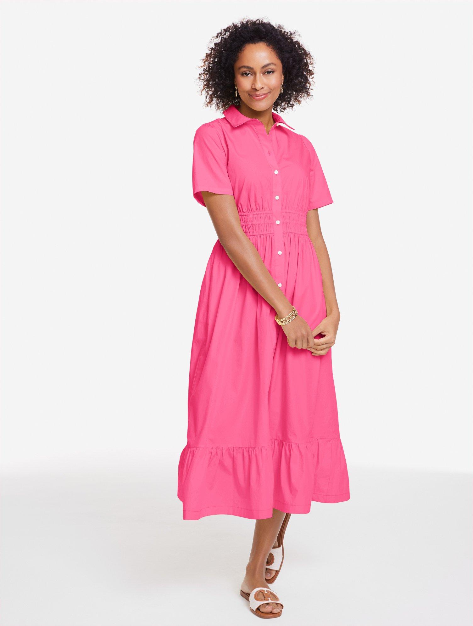 open lace back dress T by Talbots Pink Striped Cotton Lace-Up T-Shirt Dress