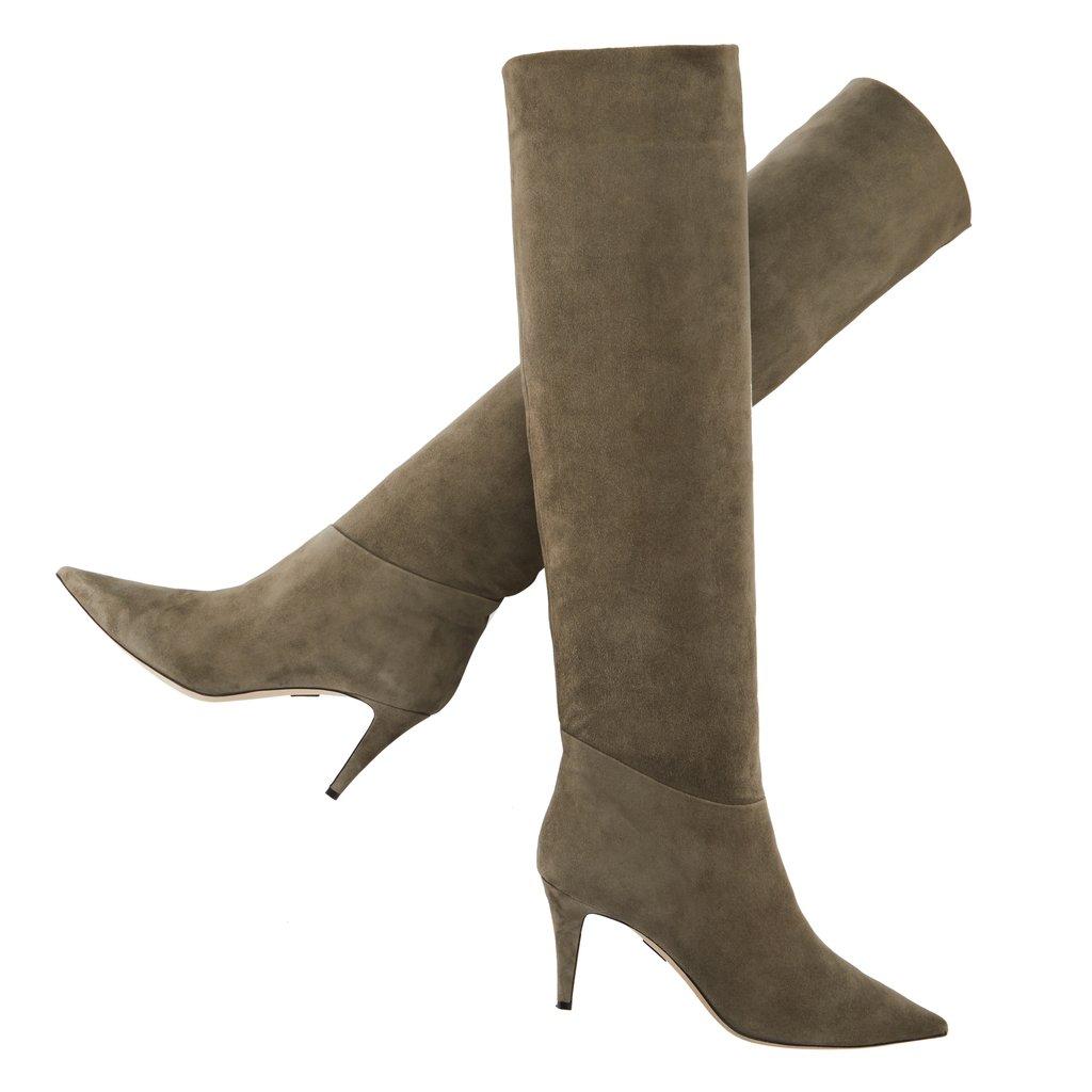 knee high slouch boots with heel