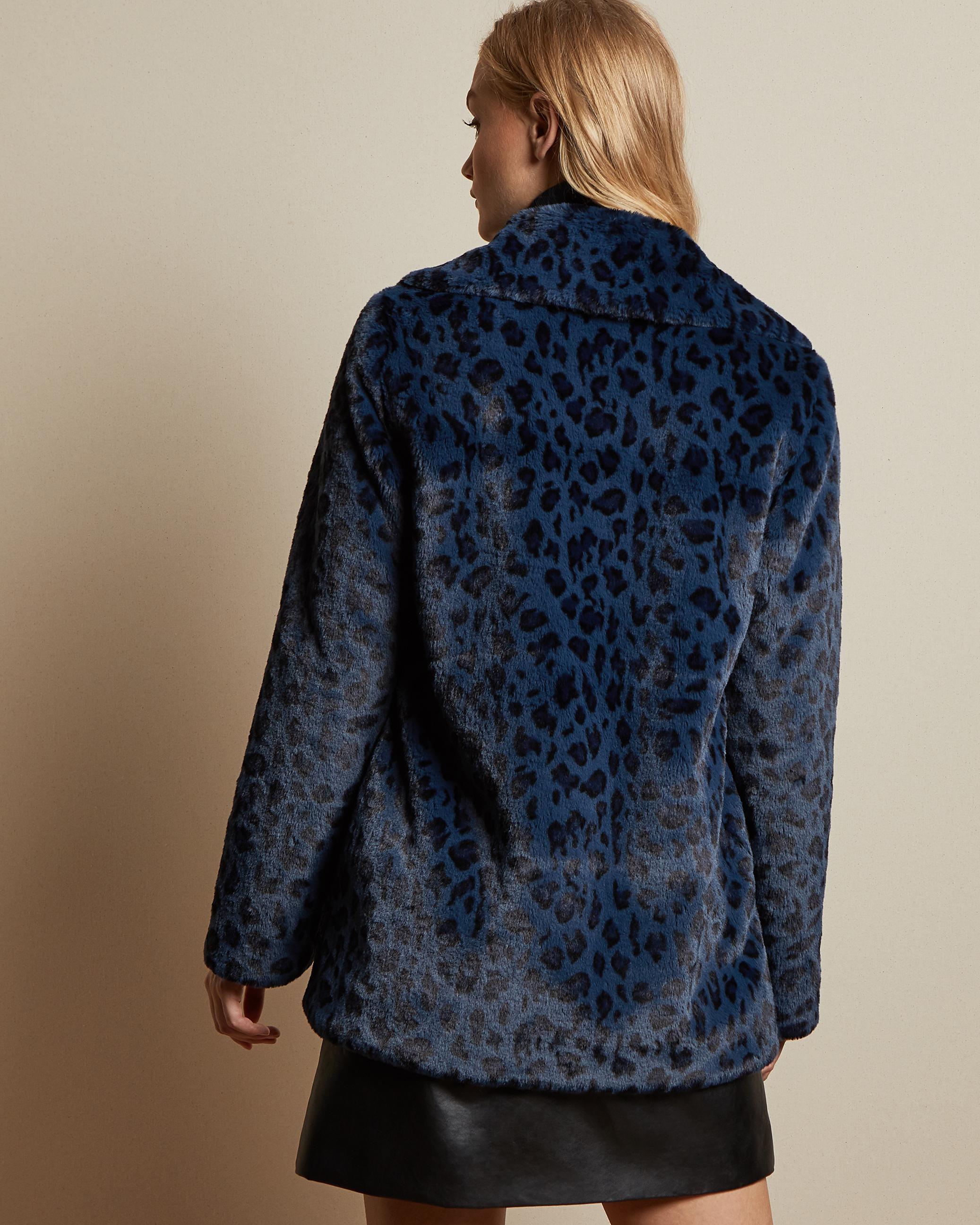 blue leopard print jacket