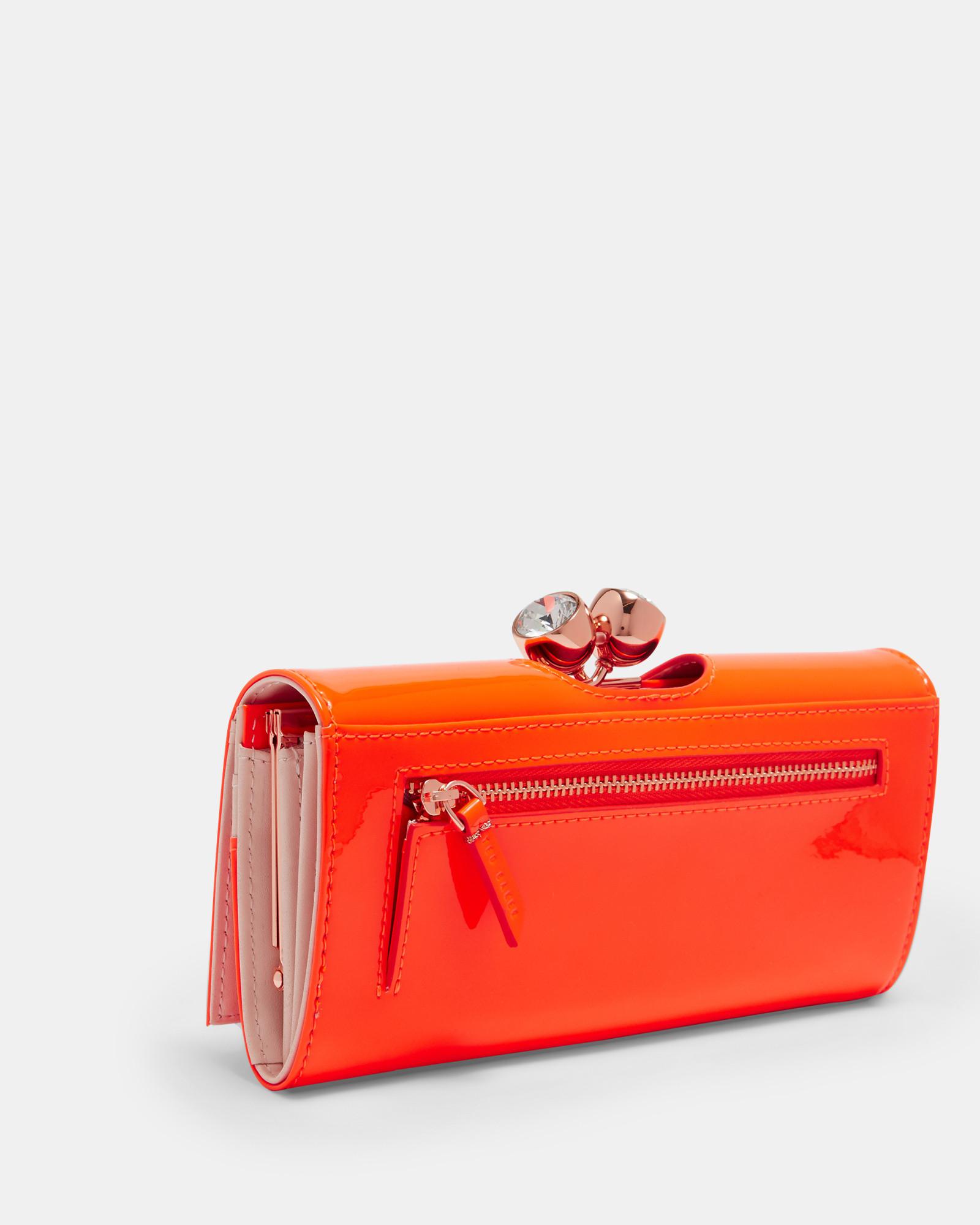Ted Baker Twisted Bobble Patent Leather Matinee Purse in Orange - Lyst