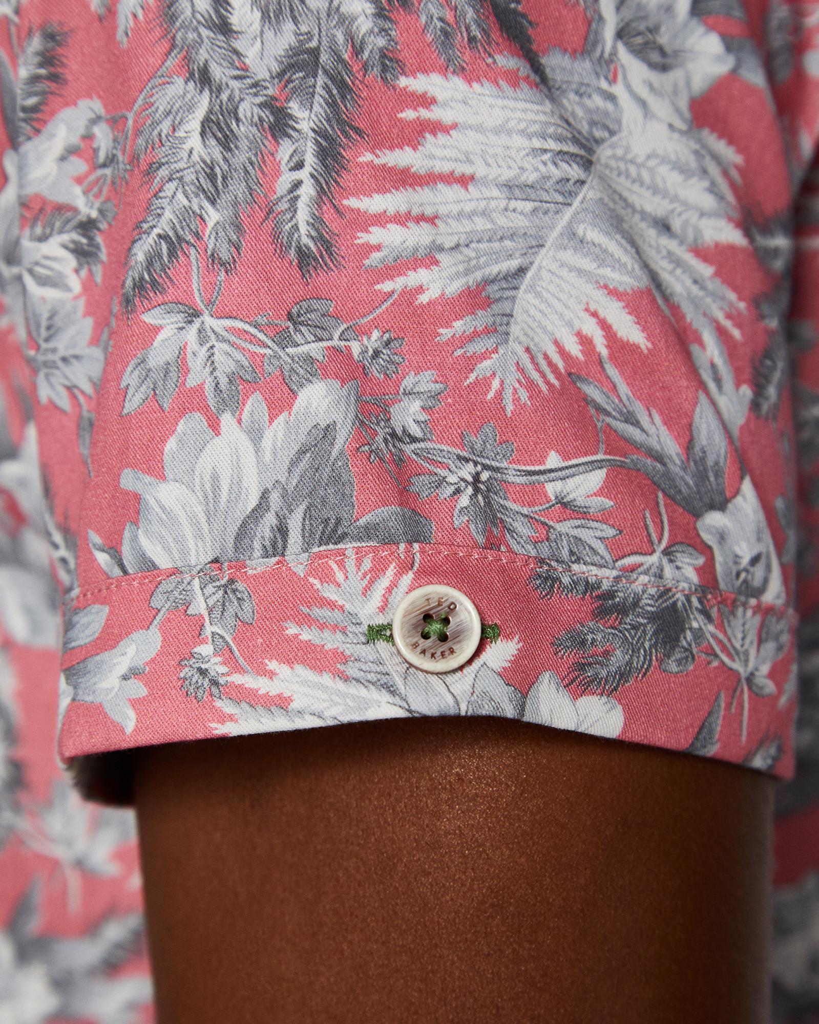 Ted Baker Cotton Floral Printed Shirt in Light Pink (Pink) for Men Lyst