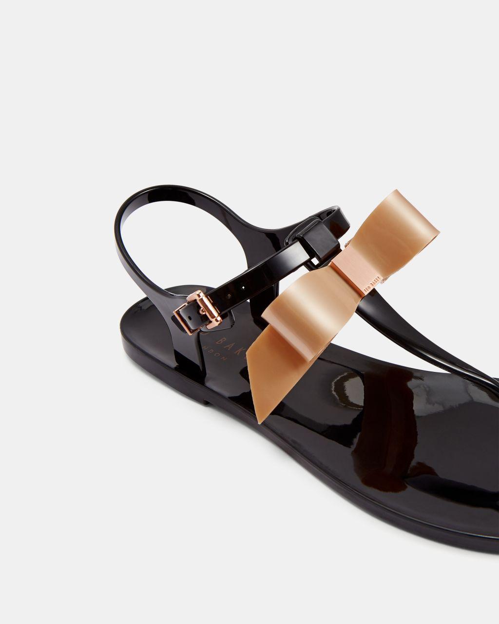 teiya bow detail jelly sandals