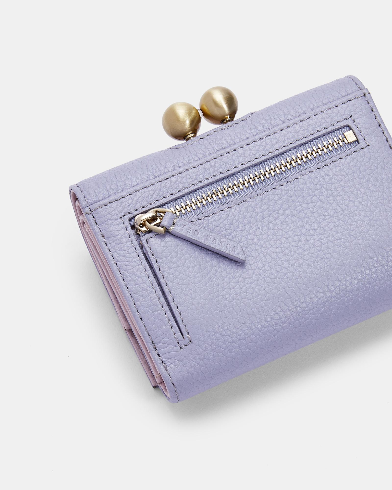 Ted Baker Small Leather Bobble Purse in Blue | Lyst