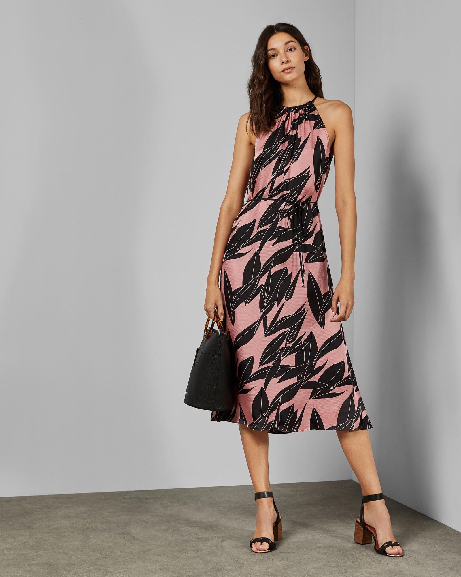 Ted Baker Synthetic Sour Cherry Halter Neck Dress in Pink - Lyst