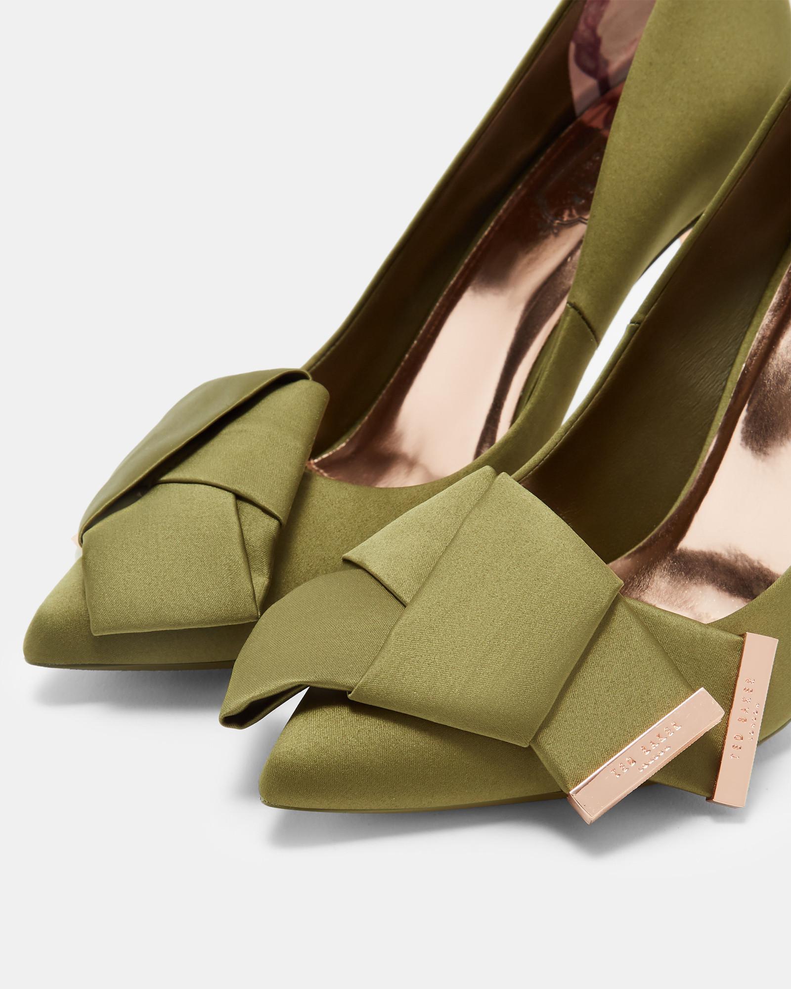 ted baker knotted bow satin courts