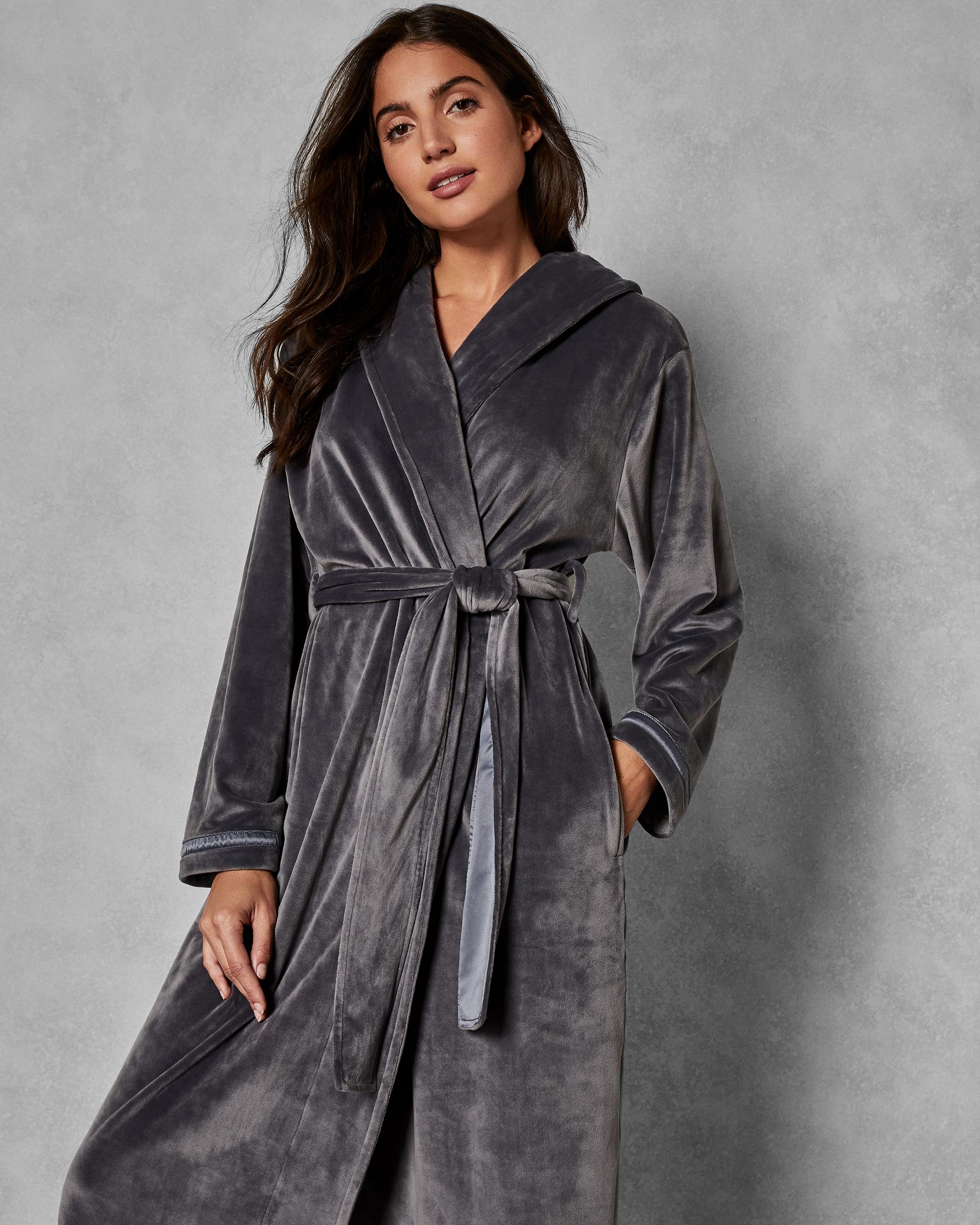 ted baker grey hooded dressing gown