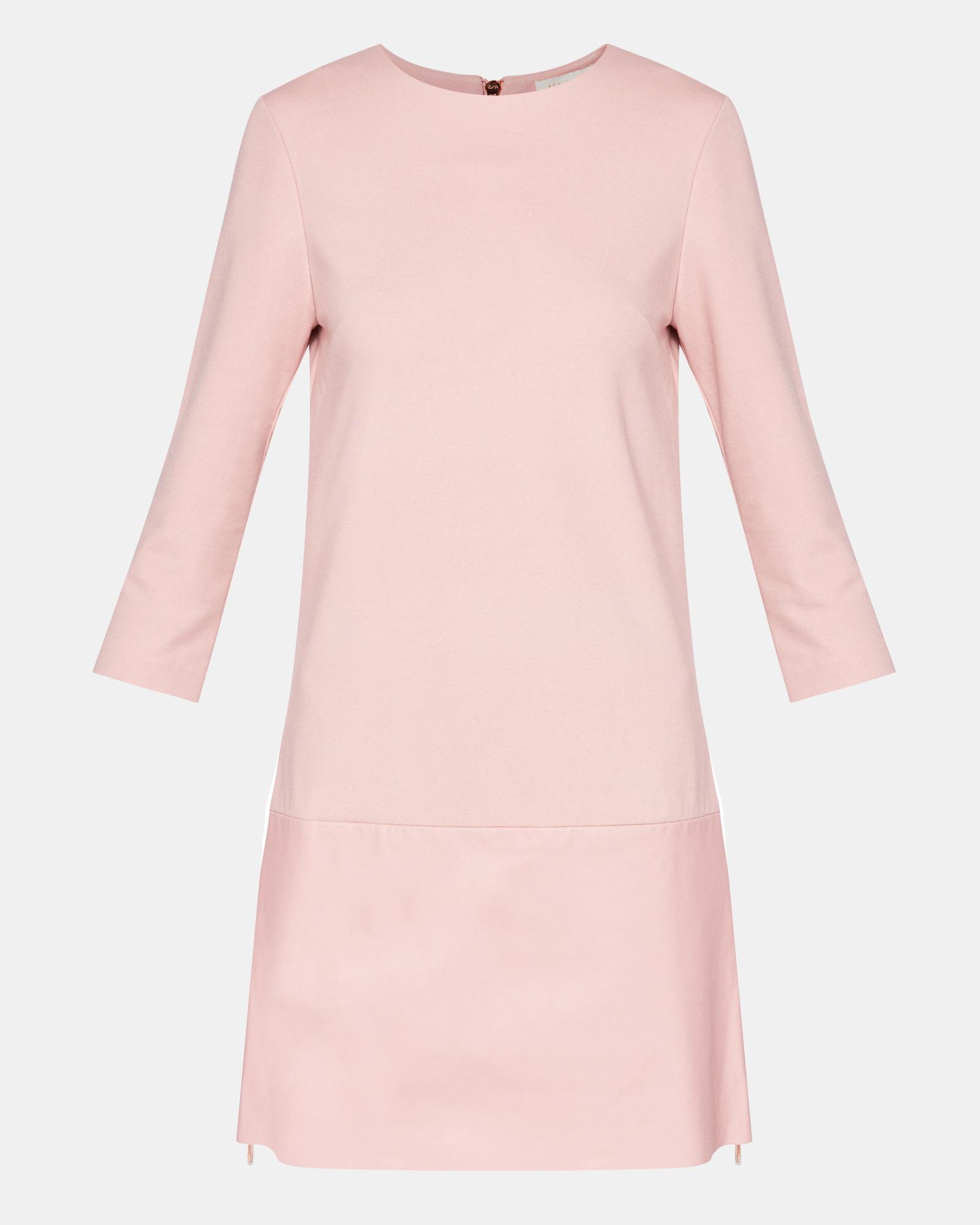 olyie leather and zip detail dress