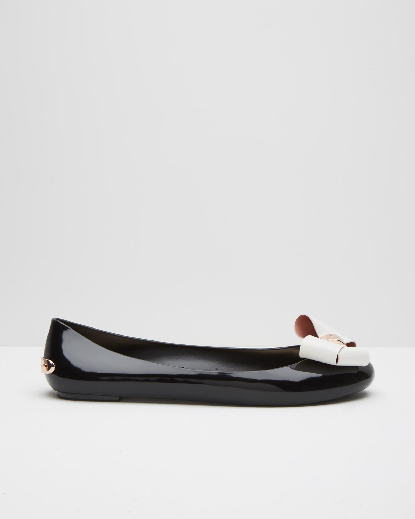 Ted Baker Large Bow Jelly Pumps in Black | Lyst UK