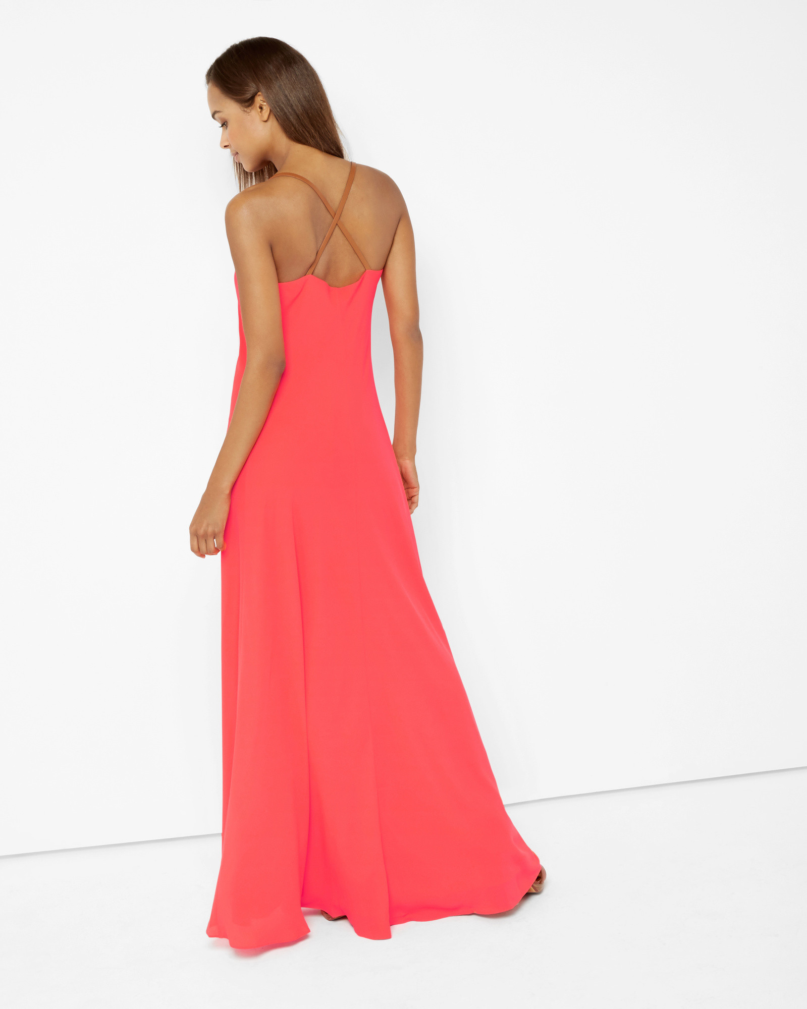 Ted Baker Leather Cross Back Maxi Dress 