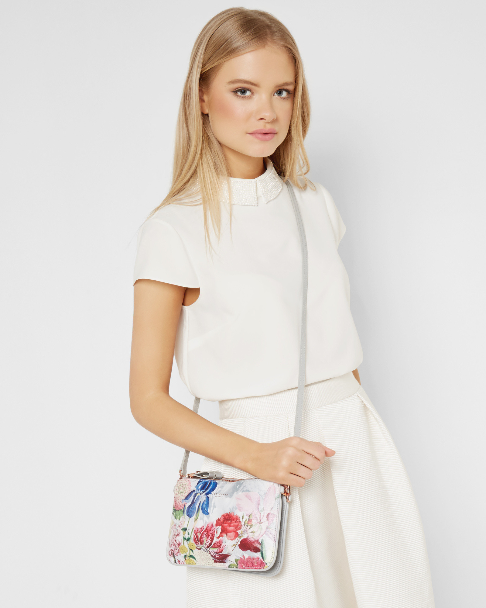 Ted Baker Bonitah Leather Cross Body Bag White