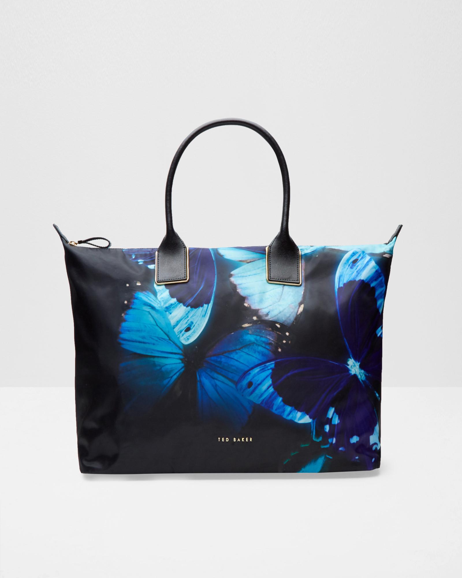 Ted Baker Leather Butterfly Collective Large Tote Bag in Black | Lyst
