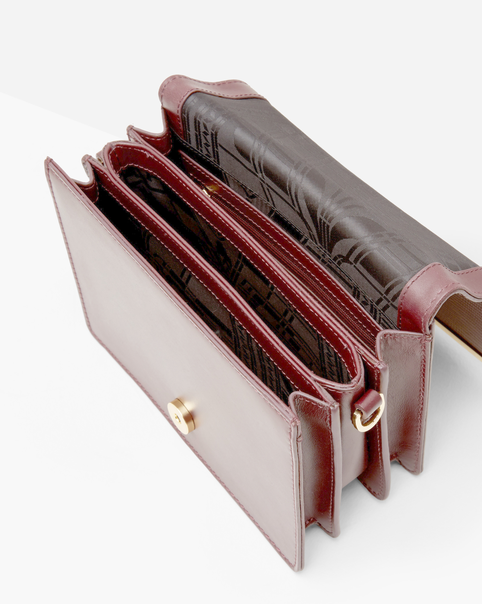 Ted Baker Exotic Leather Cross Body Bag in Maroon (Brown) - Lyst