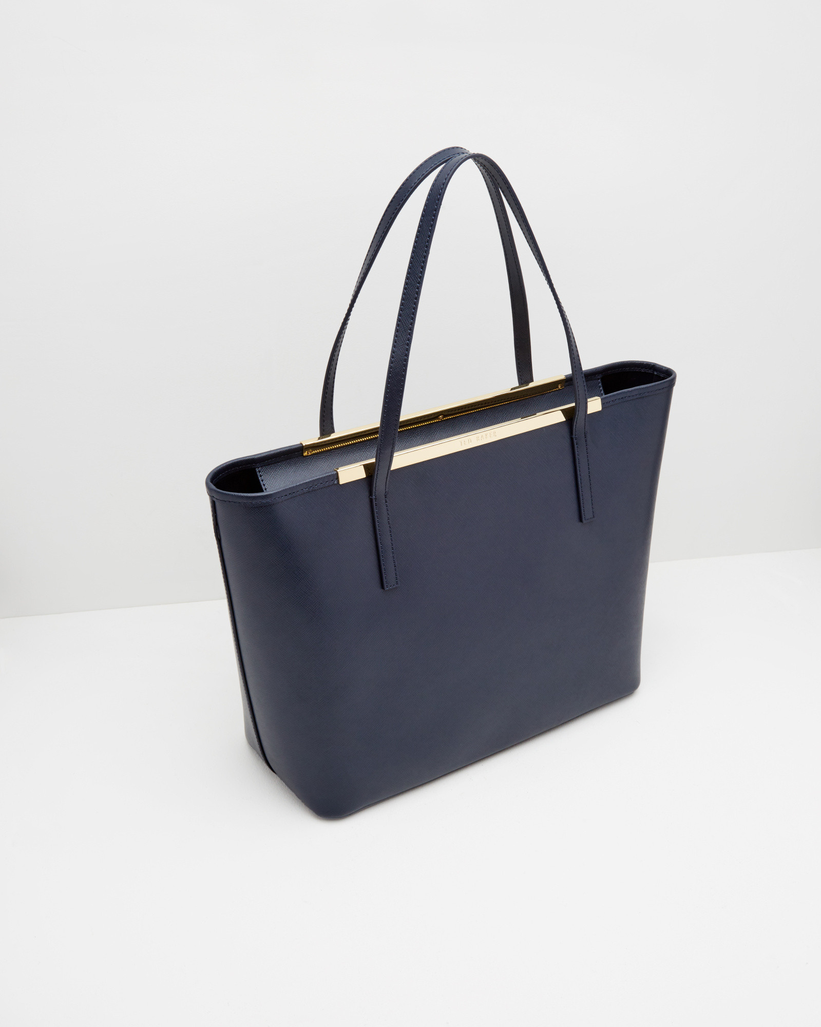 Ted Baker Magnolia Stripe Leather Shopper Bag in Navy (Black) Lyst