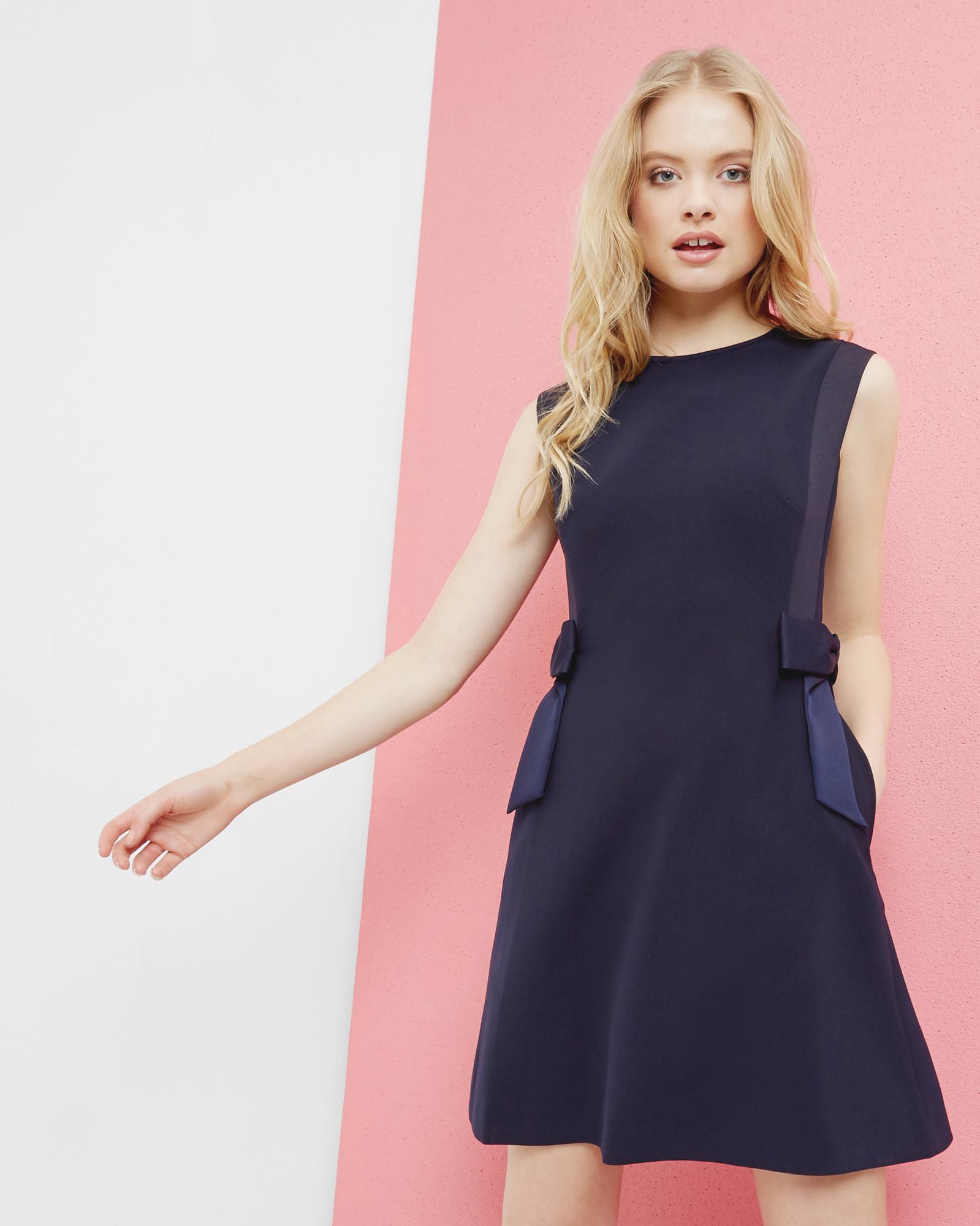 meline side bow detail dress