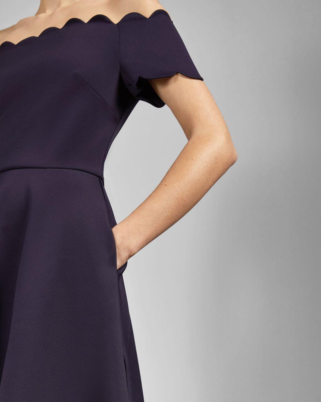 bardot scallop skater dress