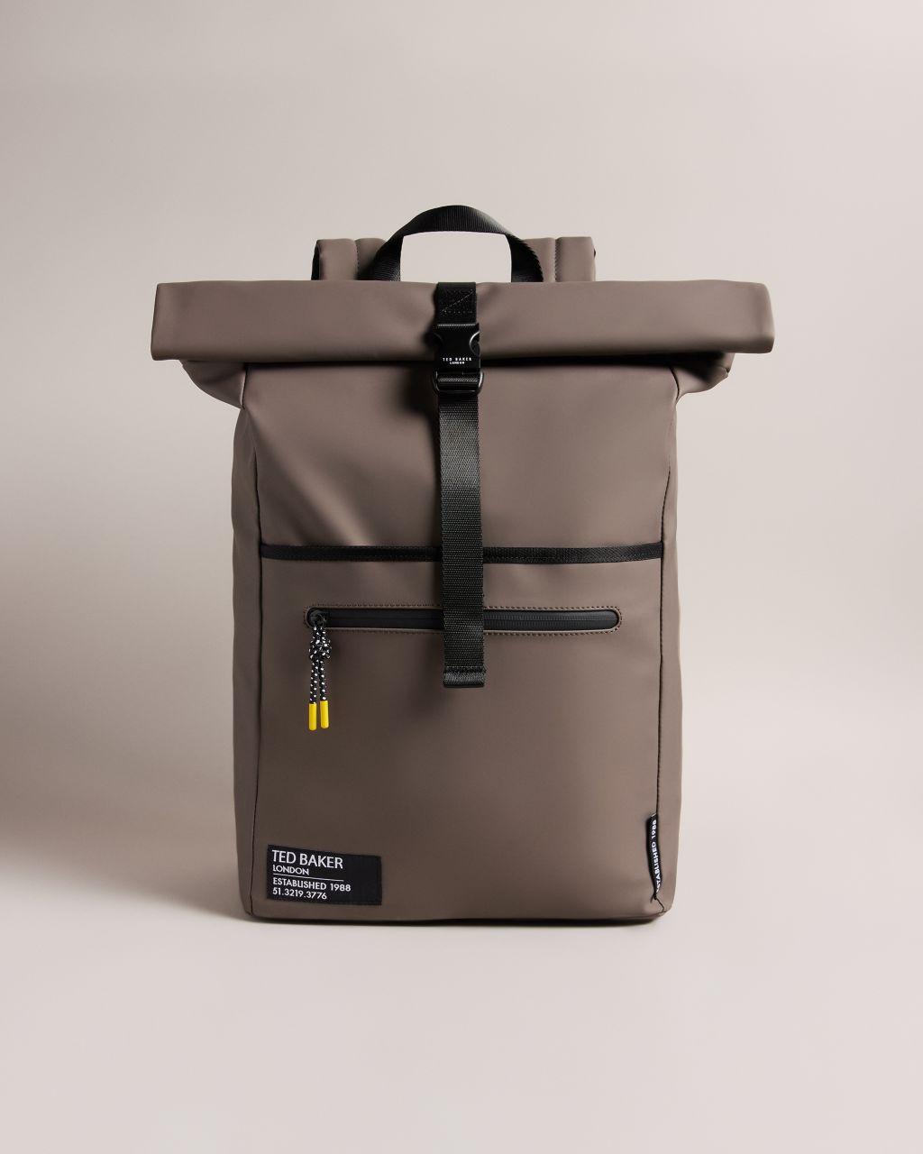 Ted Baker Rubberised Rolltop Backpack in Grey for Men Lyst UK