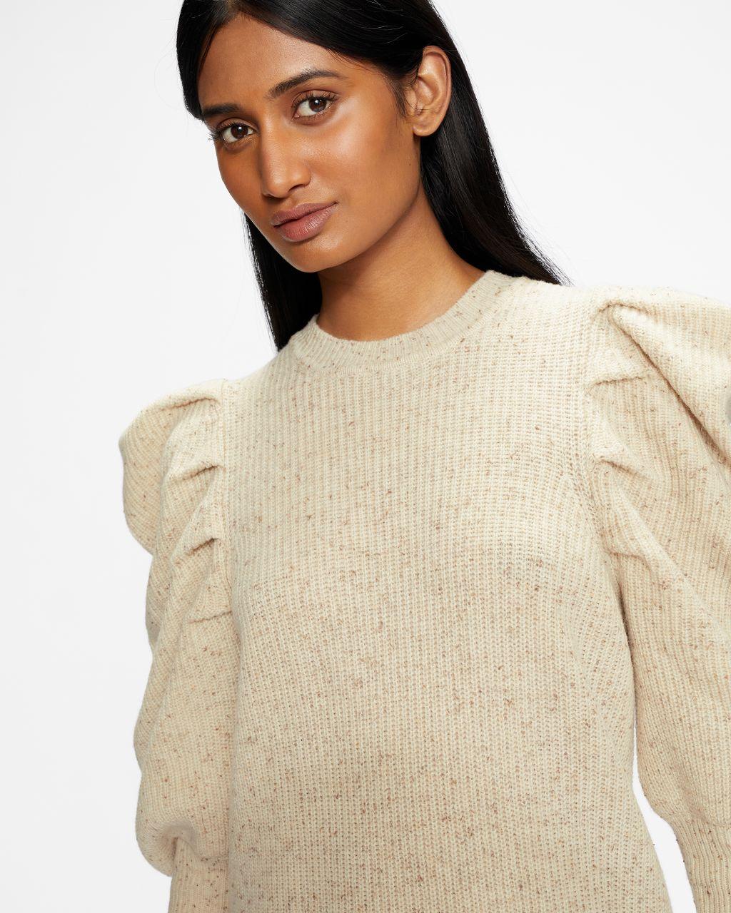 Extreme Sleeve Knit Dress in Camel 