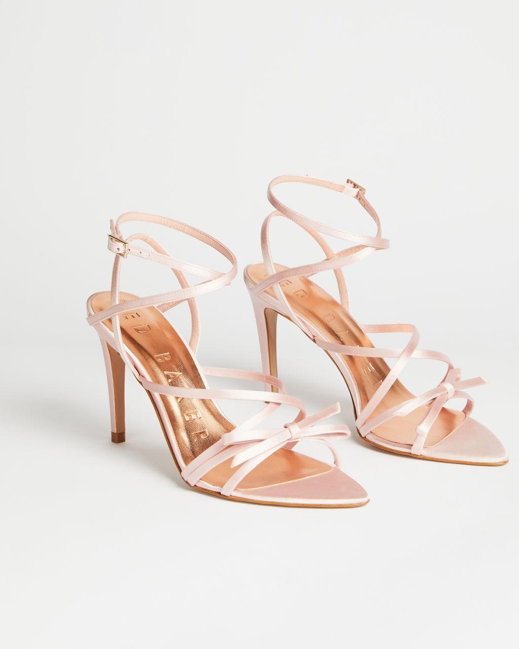 Ted Baker Satin Strappy Heeled Sandal in Pink | Lyst