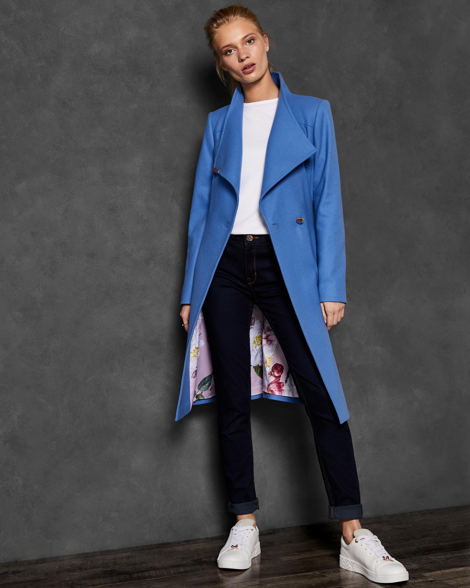 ted baker mid blue coat