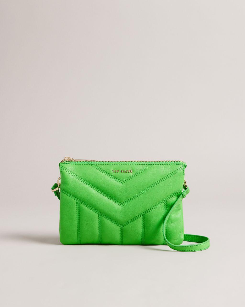 Ted Baker Quilted Puffer Crossbody Bag in Green | Lyst