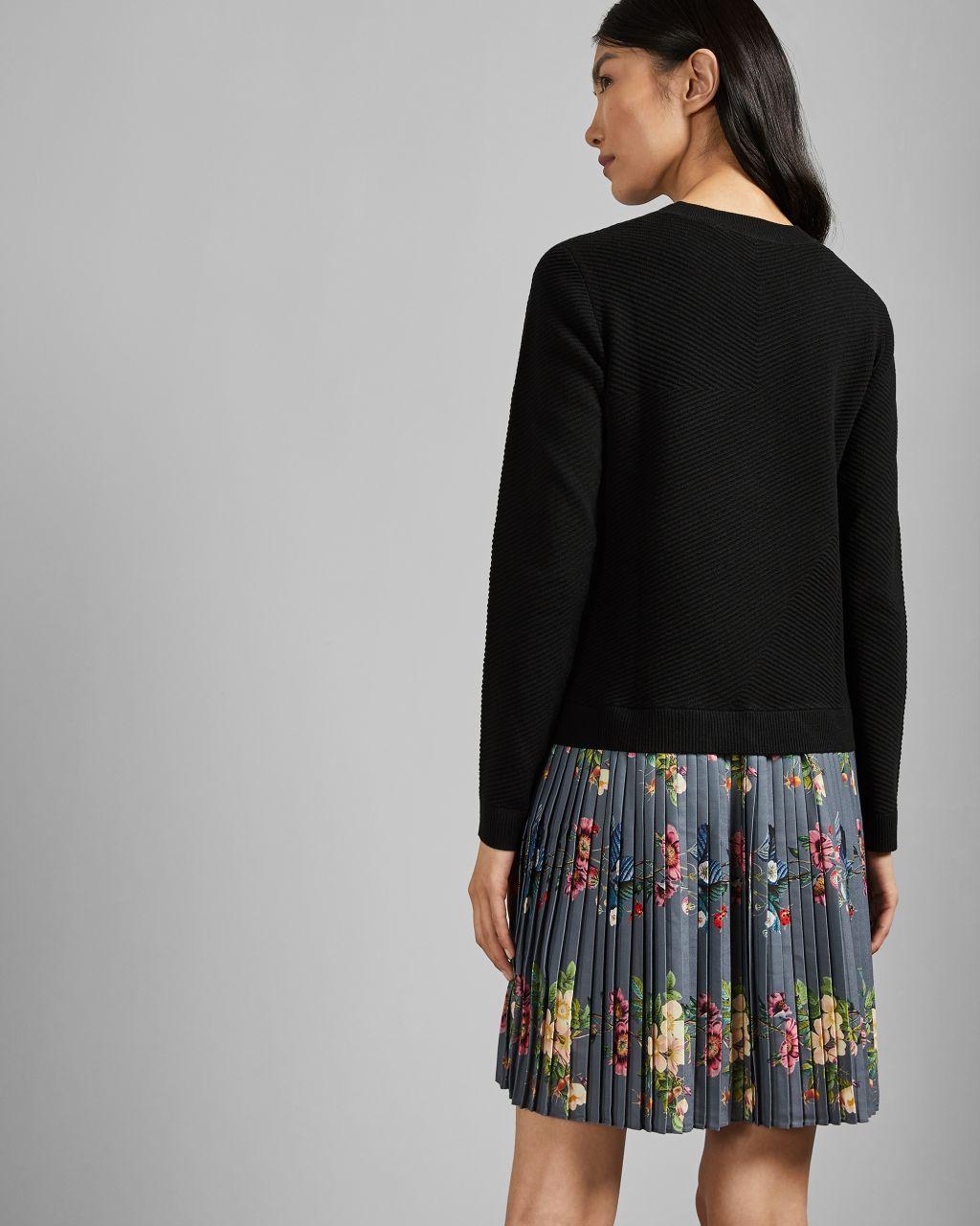 Synthetic Oracle Pleat Skirt Knit Dress 