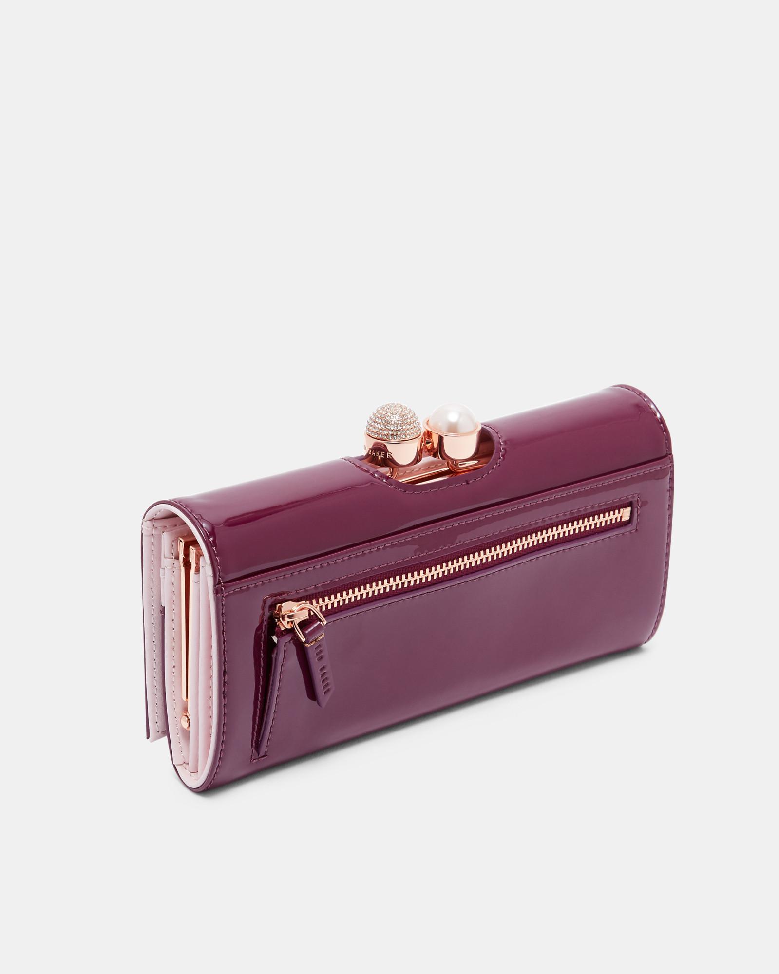 Ted Baker Patent Leather Bobble Matinee Purse in Purple | Lyst UK