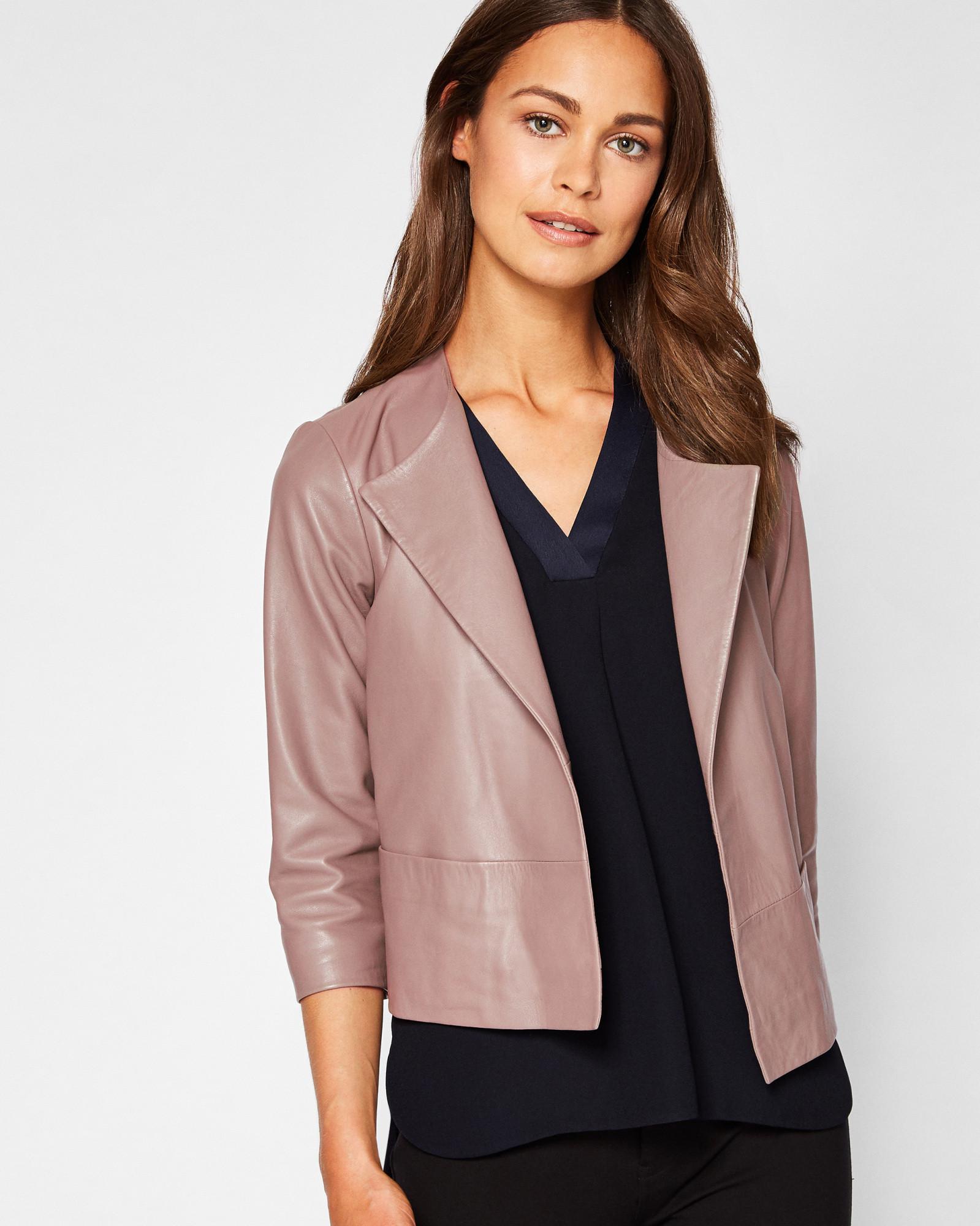 dusky pink biker jacket