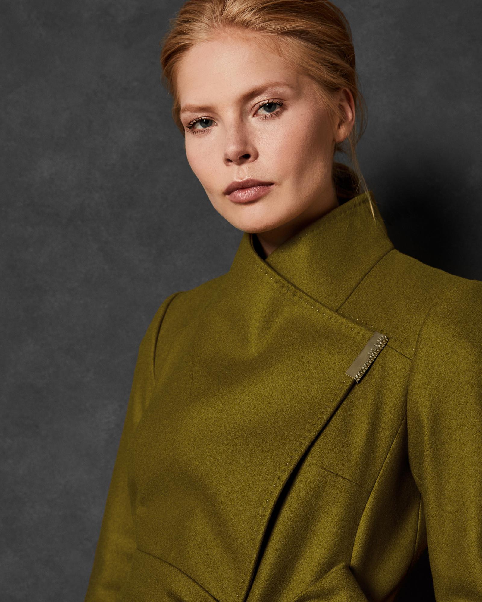 ted baker sandra coat mid green