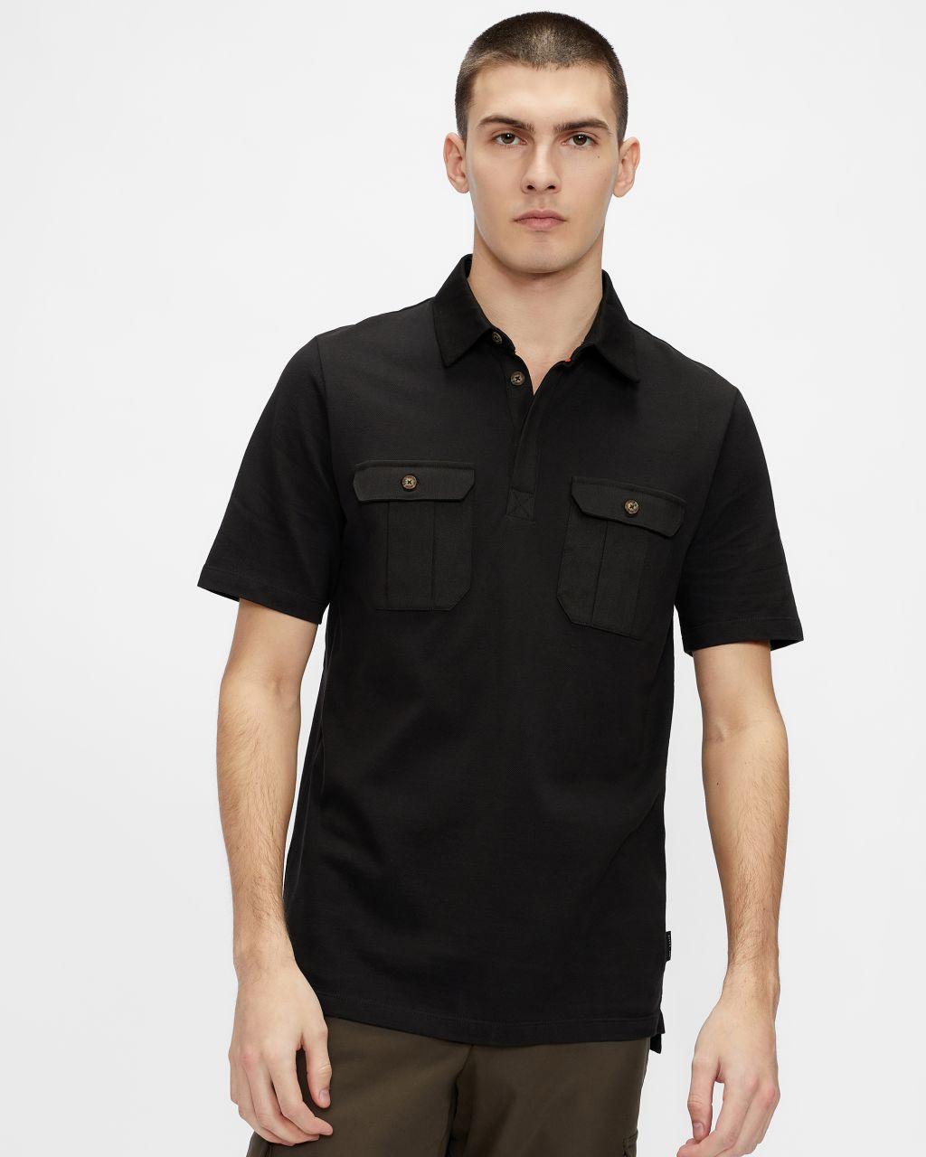 Ted Baker Cotton Military Style Polo in 