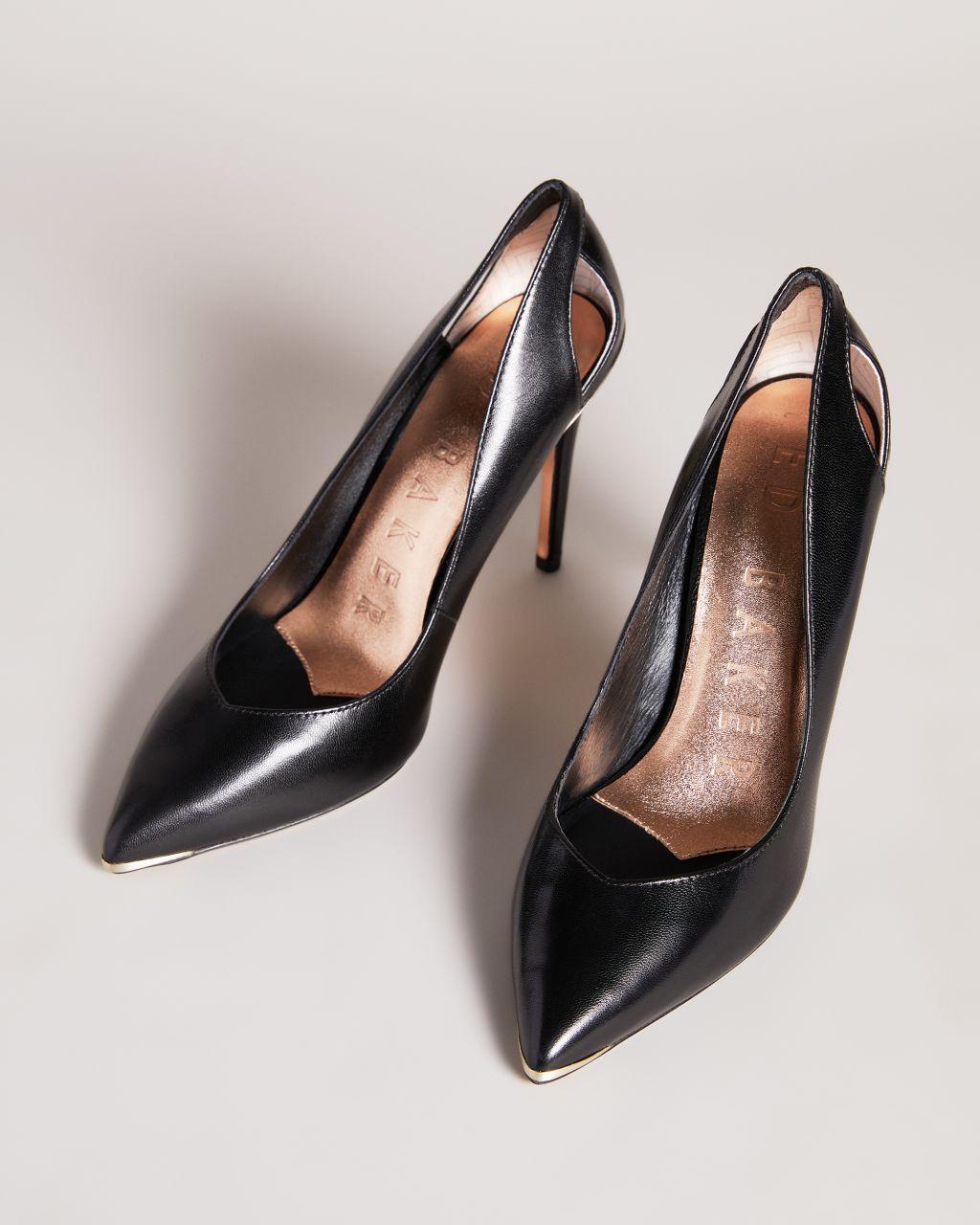 Ted Baker Leather Cut Out High Heel Court Shoe in Black | Lyst