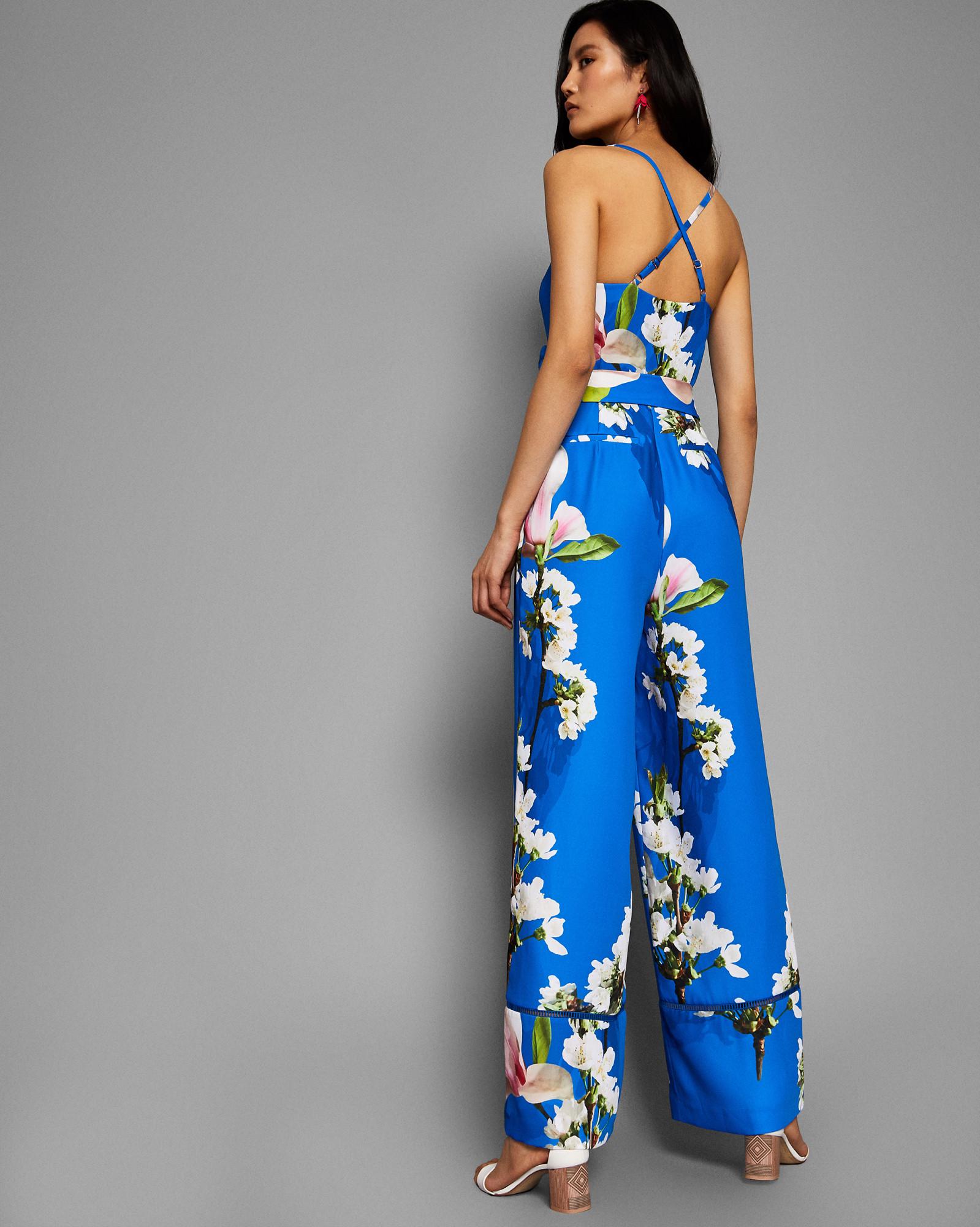 Ted Baker Harmony Wrap Front Jumpsuit in Blue | Lyst