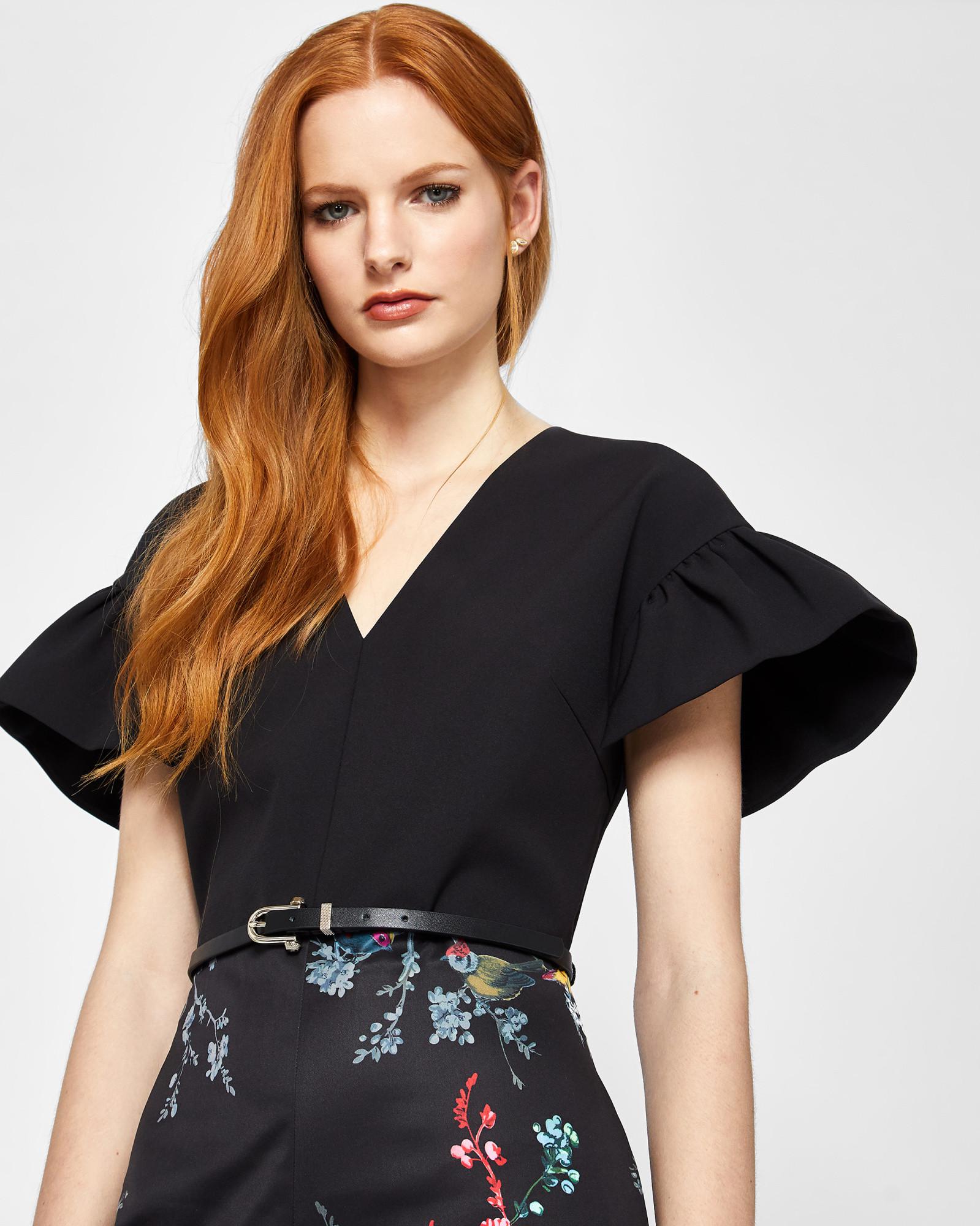 Ted Baker Synthetic Opulent Fauna Culotte Jumpsuit in Black - Lyst