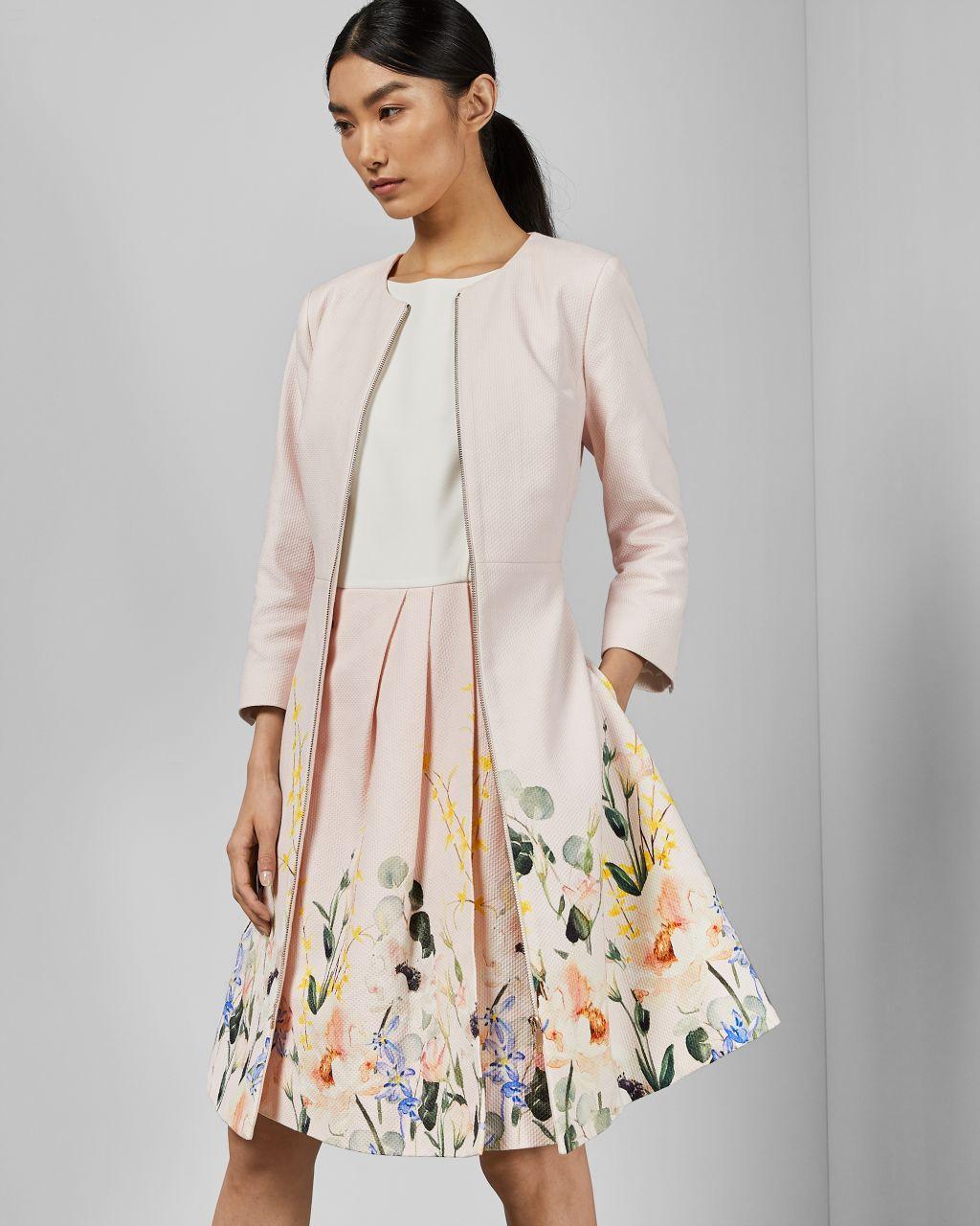 Ted Baker Elegant Textured Dress Coat in Pink | Lyst