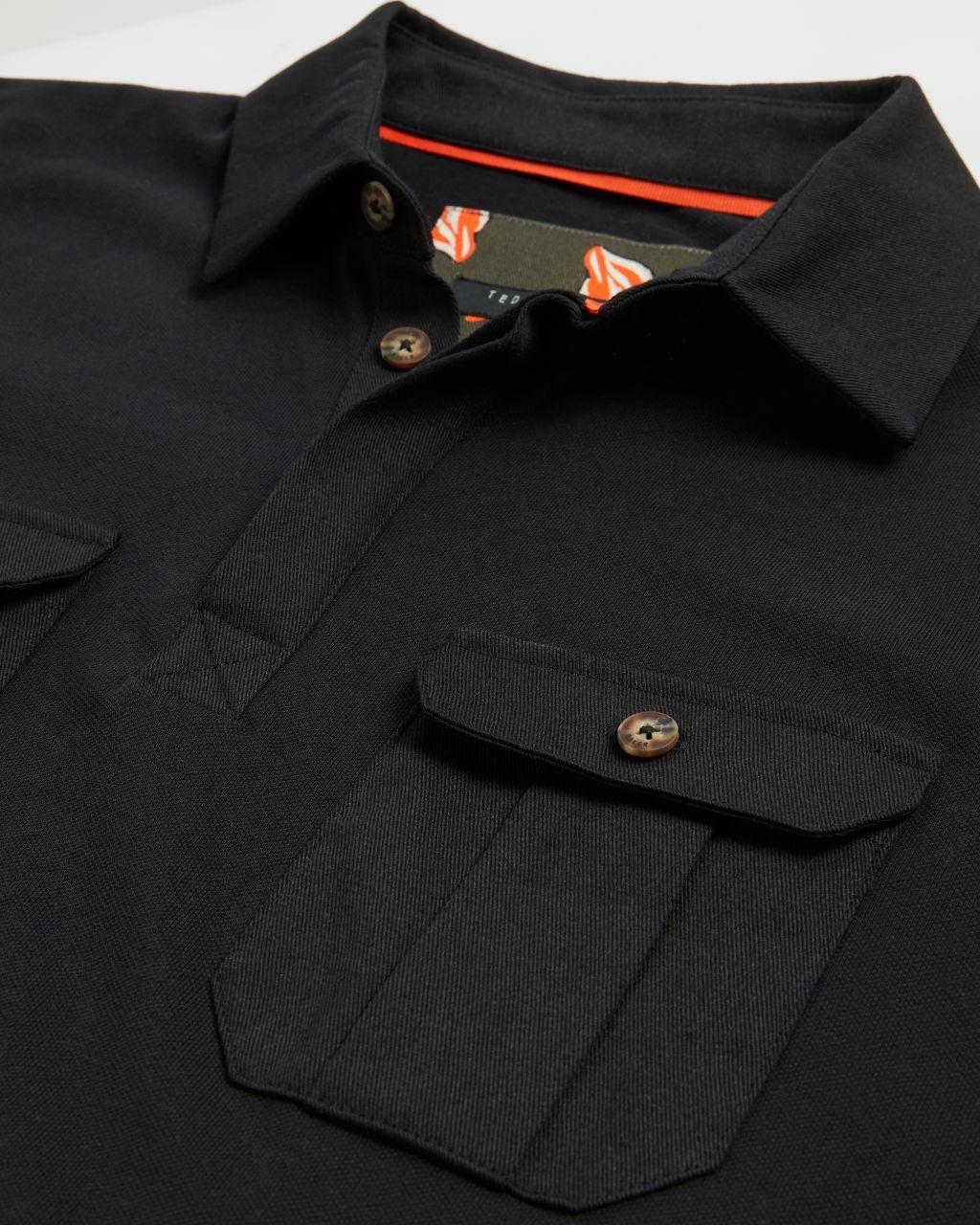 Ted Baker Cotton Military Style Polo in 