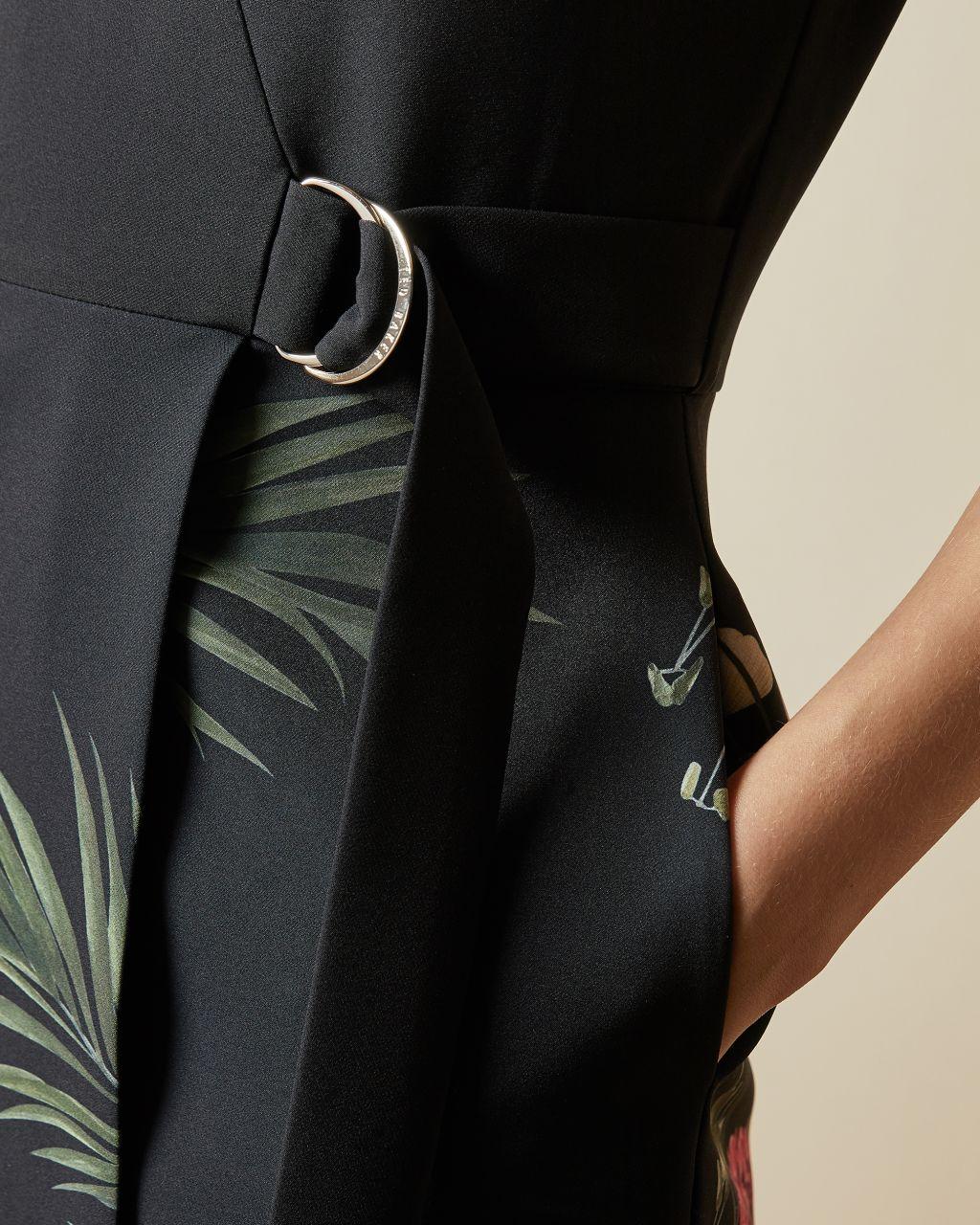 mizalia highland wrap detail skater dress