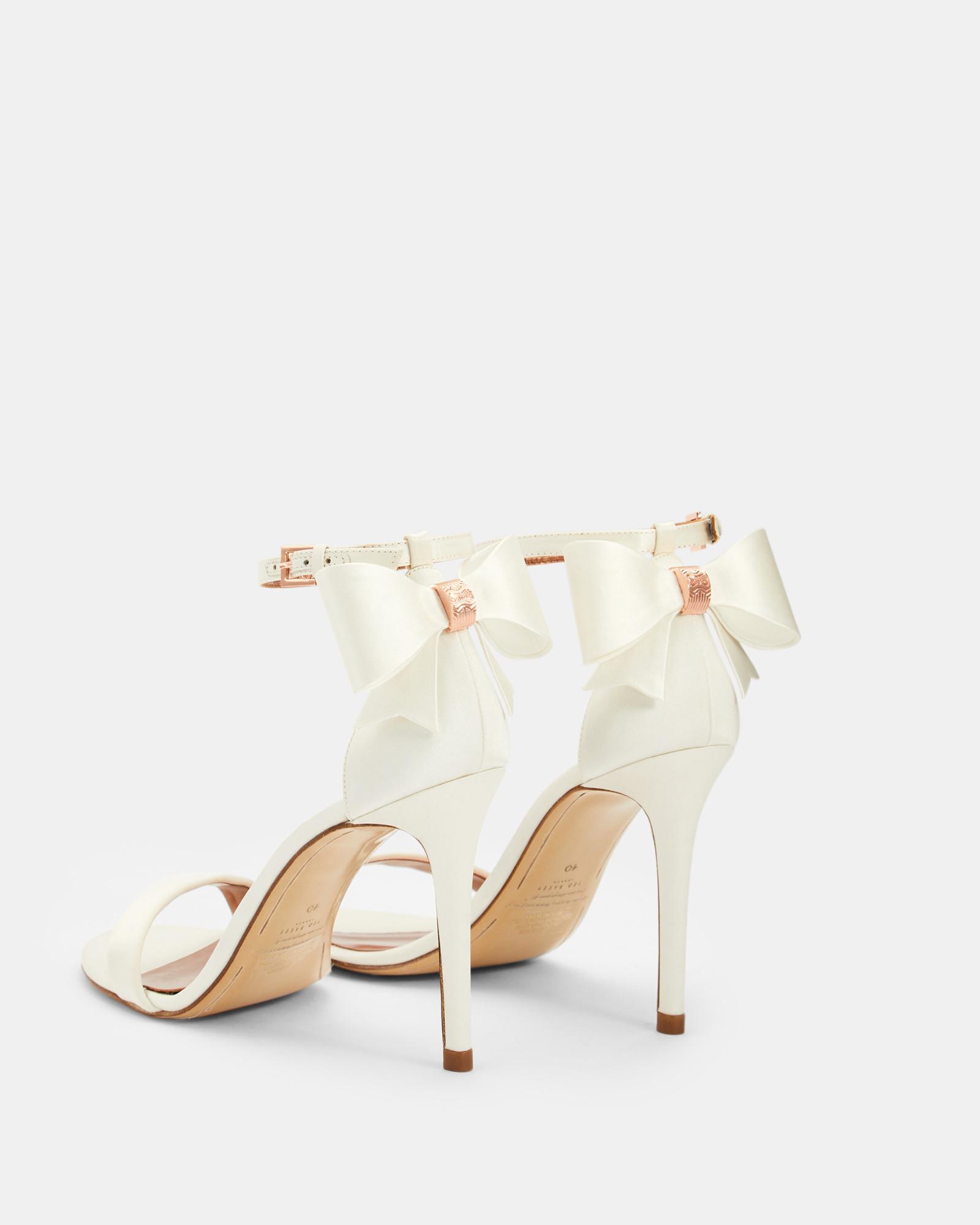 Ted Baker Bow Heeled Sandals in White | Lyst UK