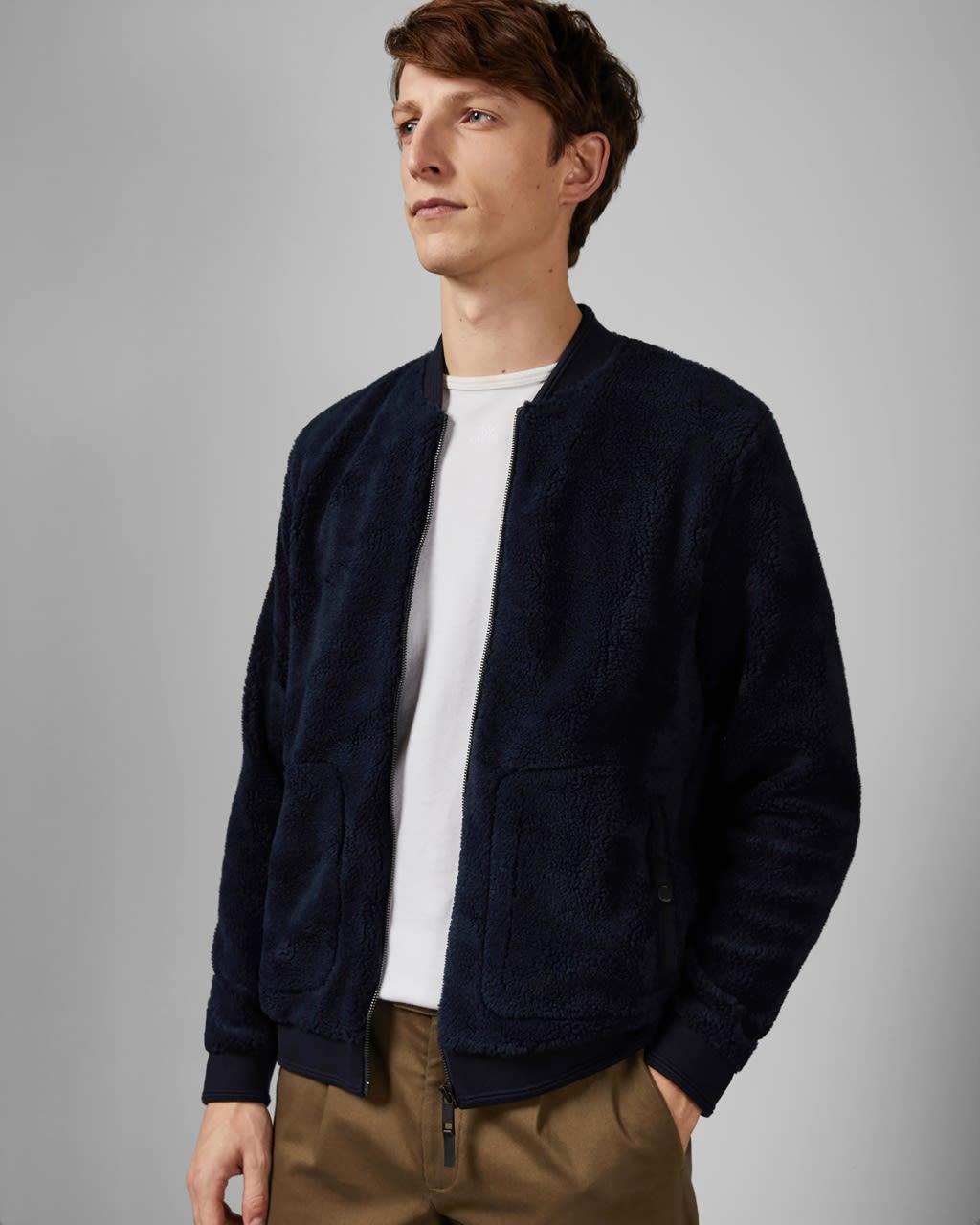 fleece bomber jacket mens