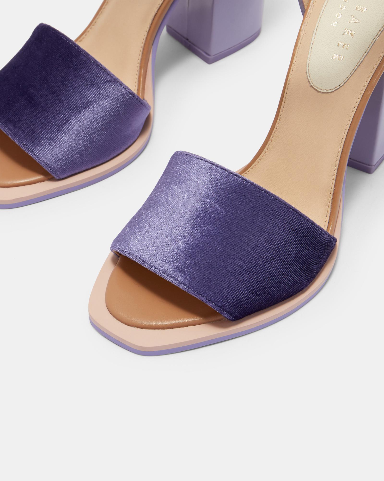 Ted Baker Block Heel Sandals in Purple | Lyst