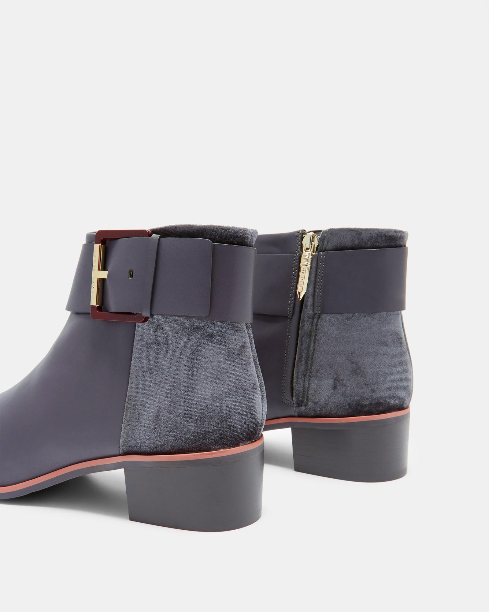 Ted Baker Leather Ankle Boots in Gray - Lyst