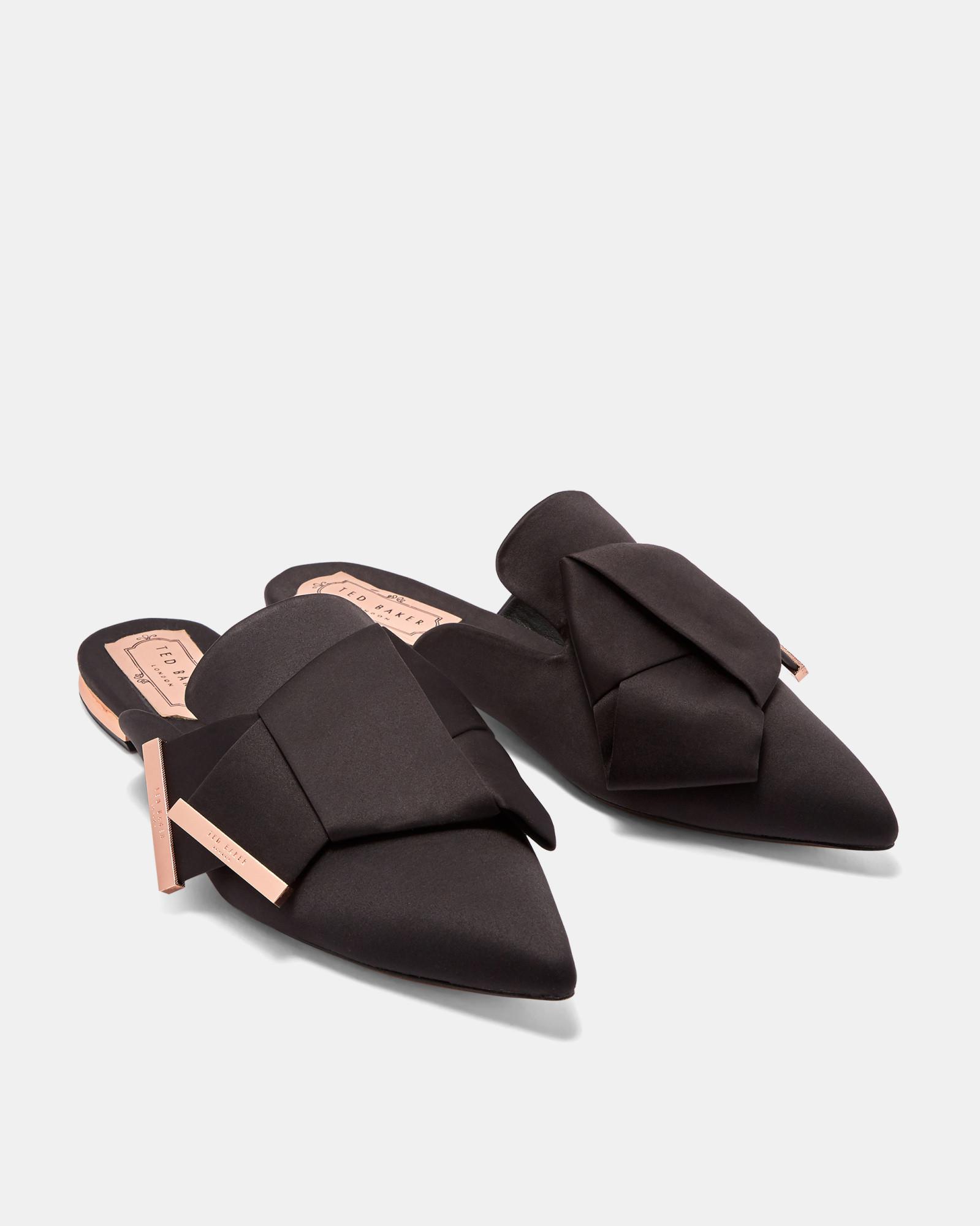 ted baker knotted bow satin courts