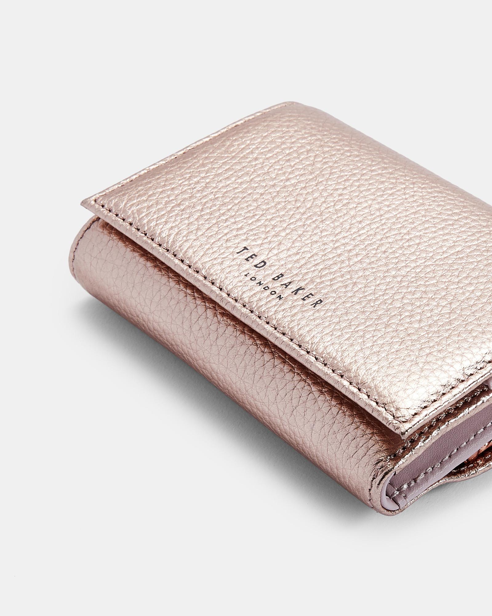 rose gold leather purse